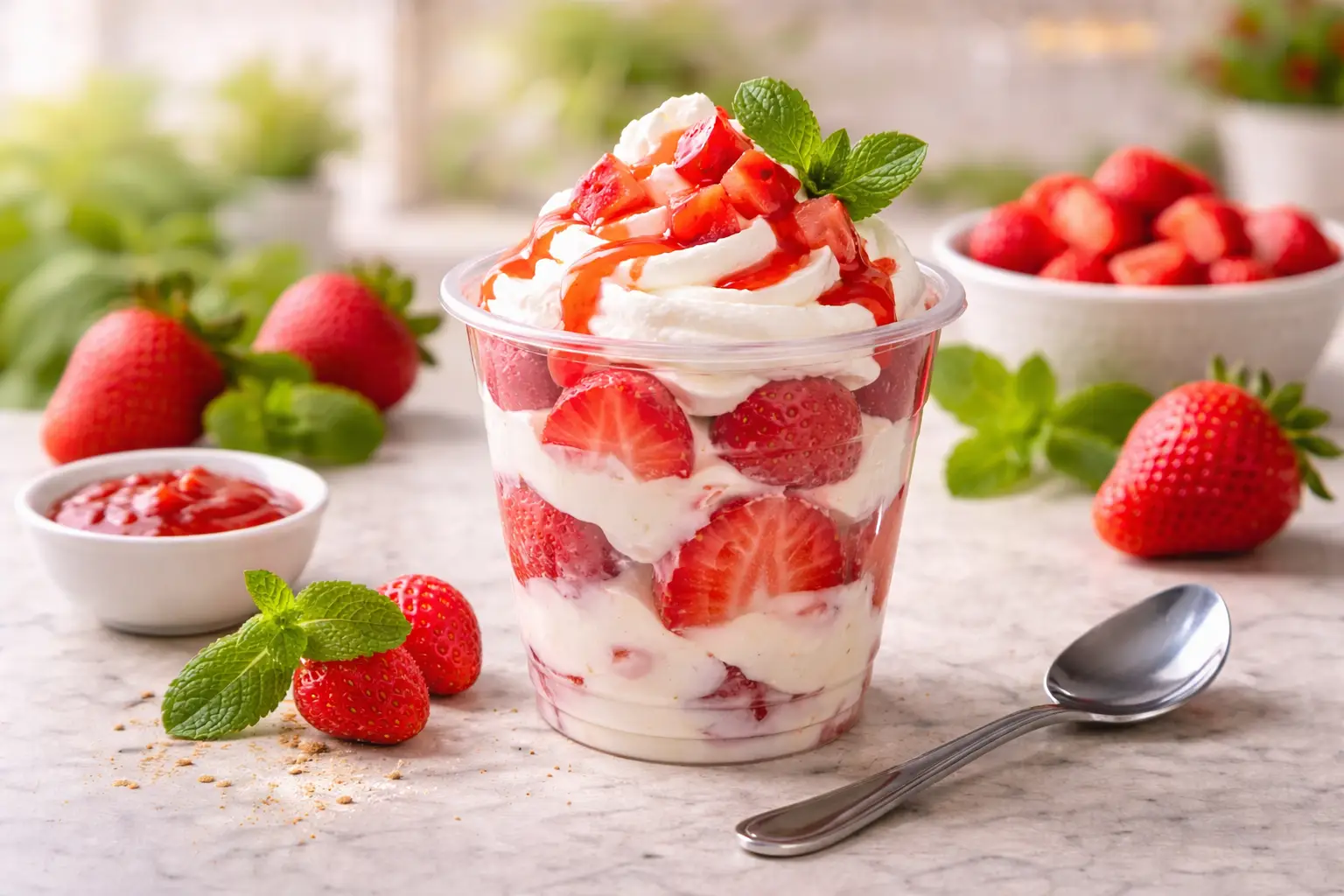 Fresas con crema (Vaso grande)