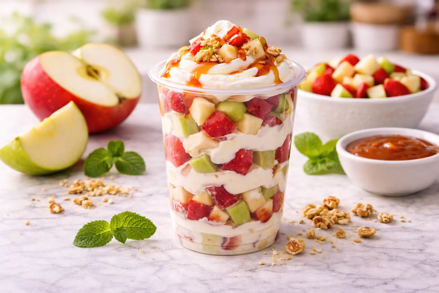 Manzanas con crema (Vaso grande)
