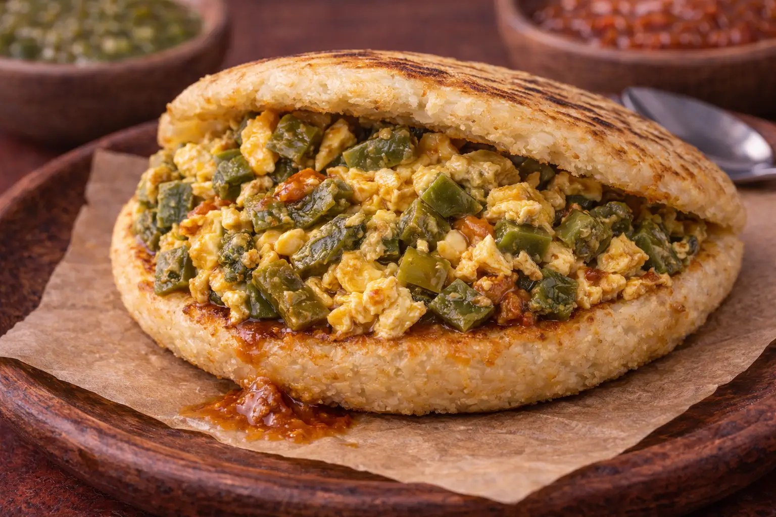 Gordita de nopalitos con huevo