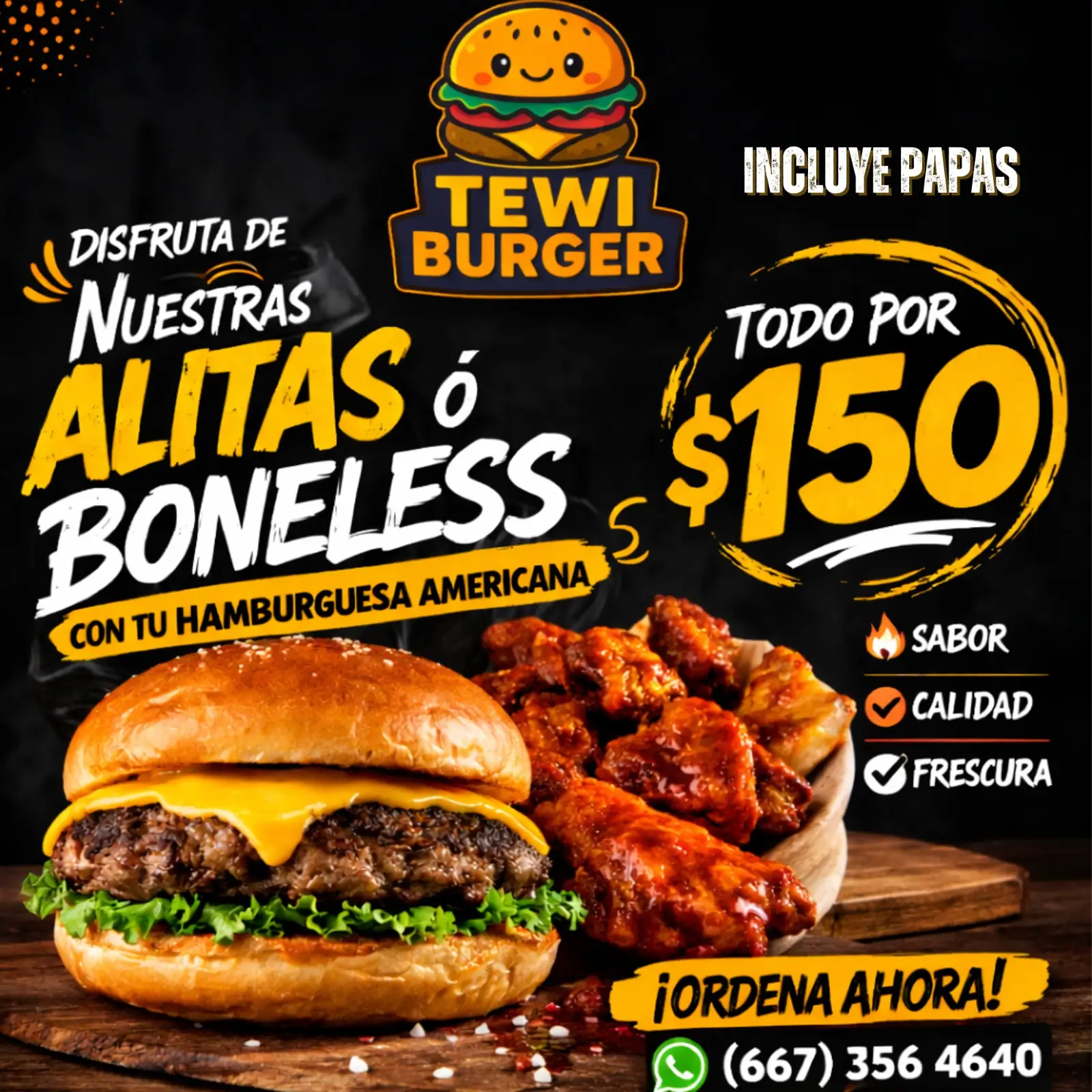 Combo Hamburguesa Americana