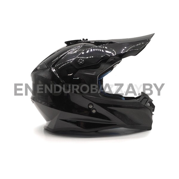 Шлем кроссовый ROCKOT RM-217 Dark GL (XL) (черный глянцевый однотонный)