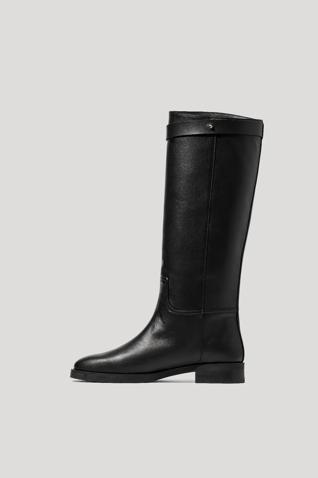 Чоботи в жокейському стилі чорні шкіряні з флісом