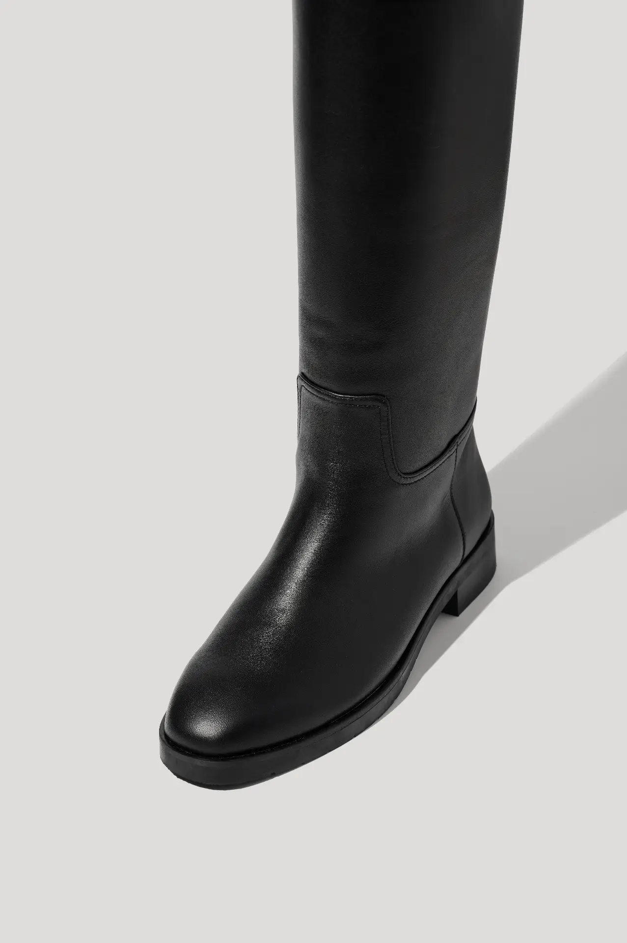 Чоботи в жокейському стилі чорні шкіряні з флісом