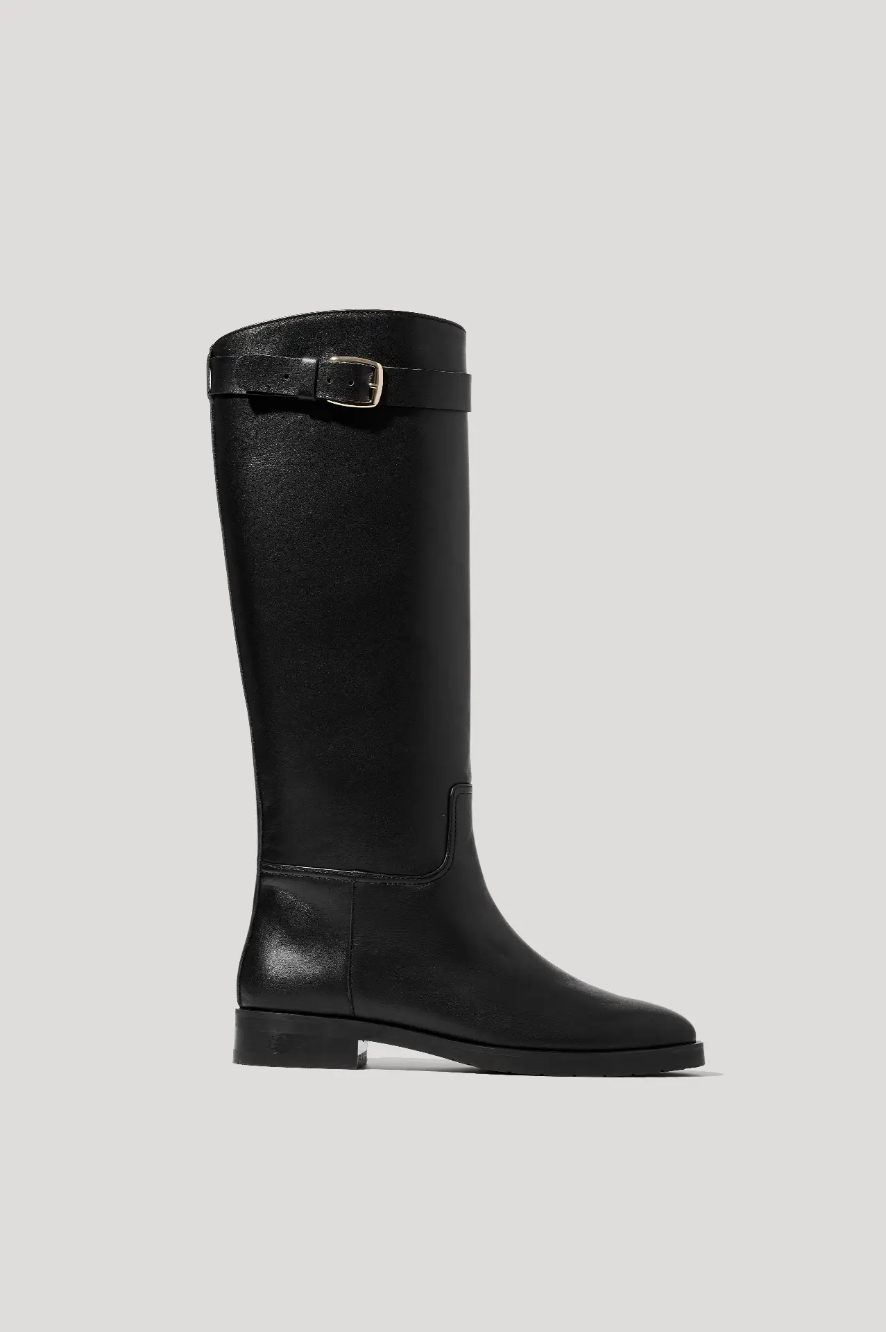 Чоботи в жокейському стилі чорні шкіряні з флісом