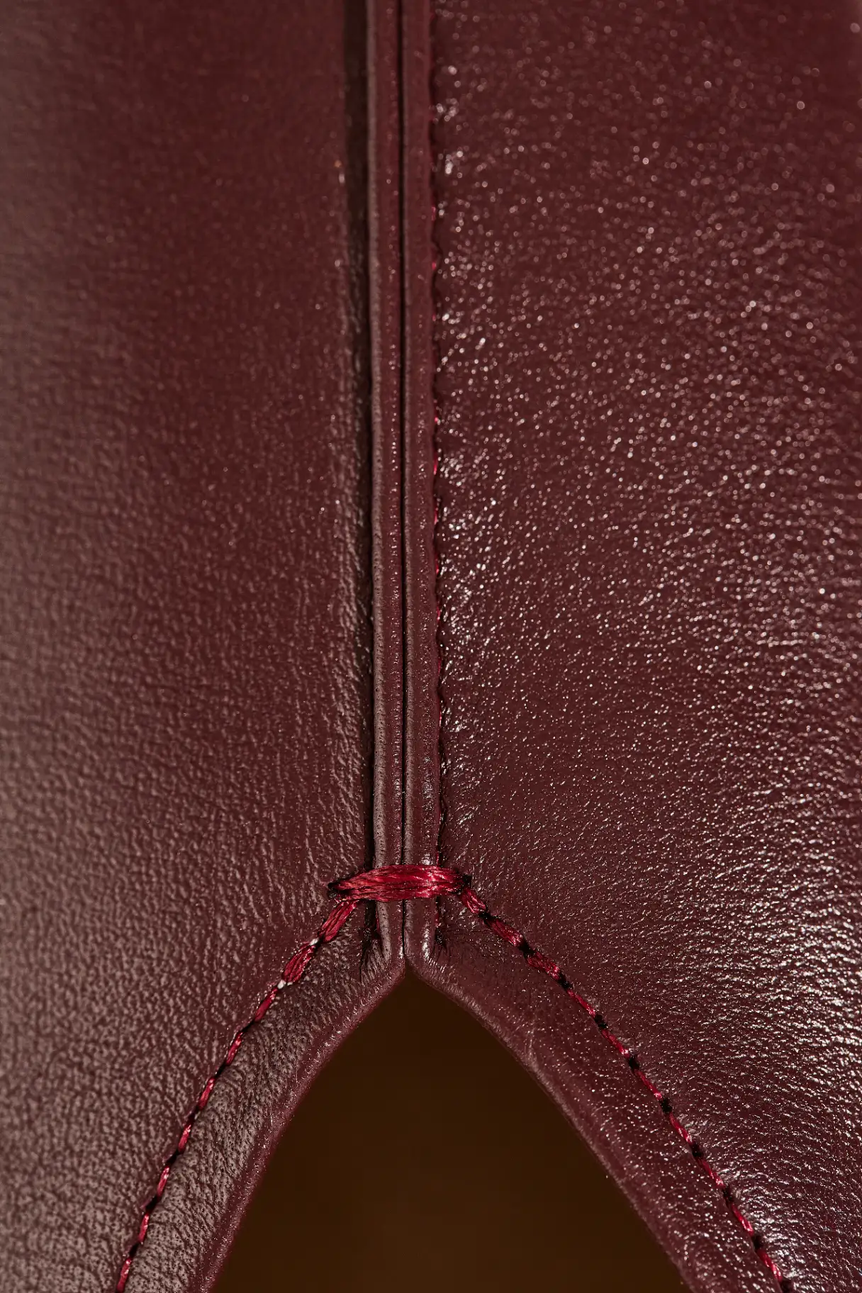 Балетки бордові шкіряні із зав'язками