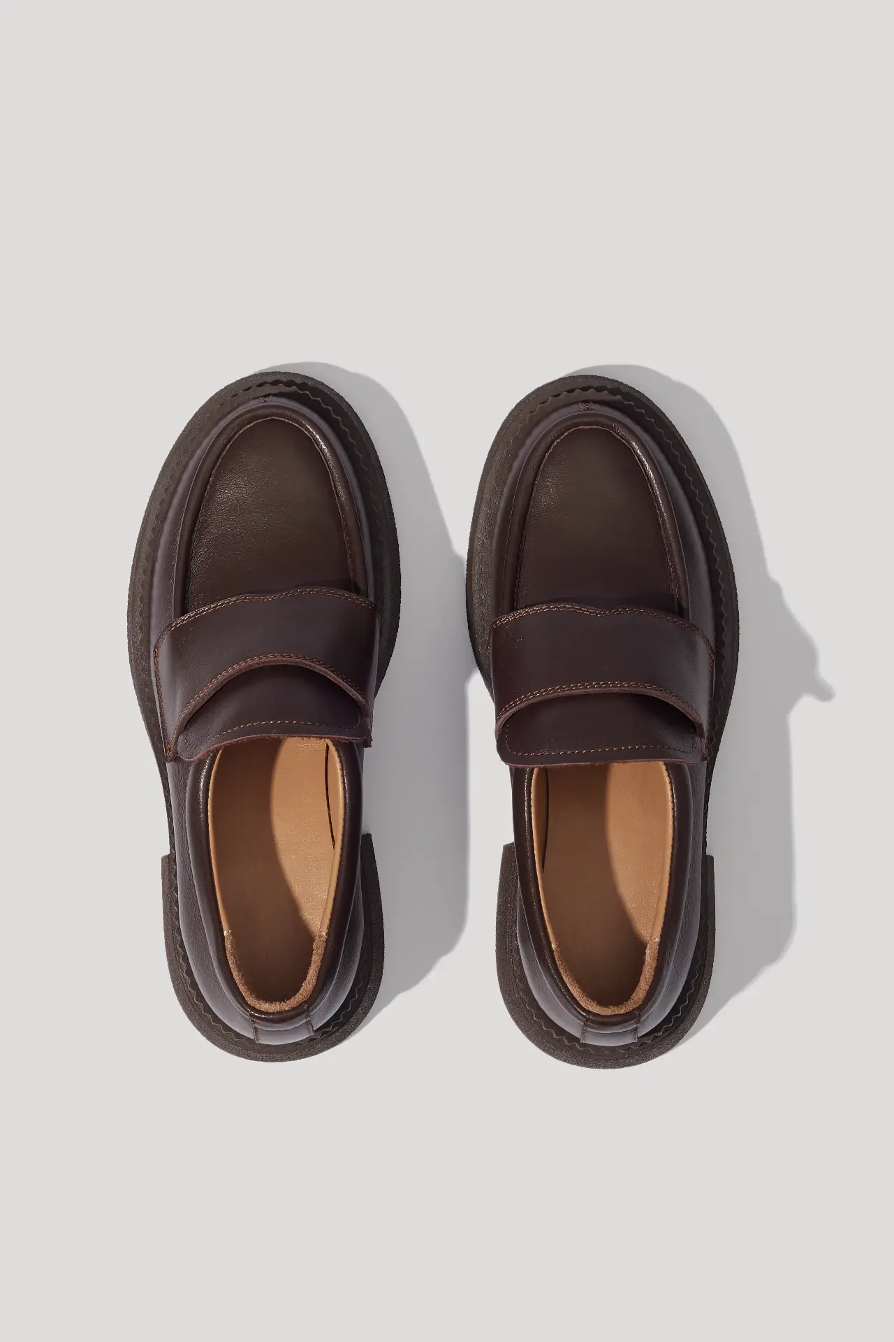 Лофери класичні шоколадні шкіряні