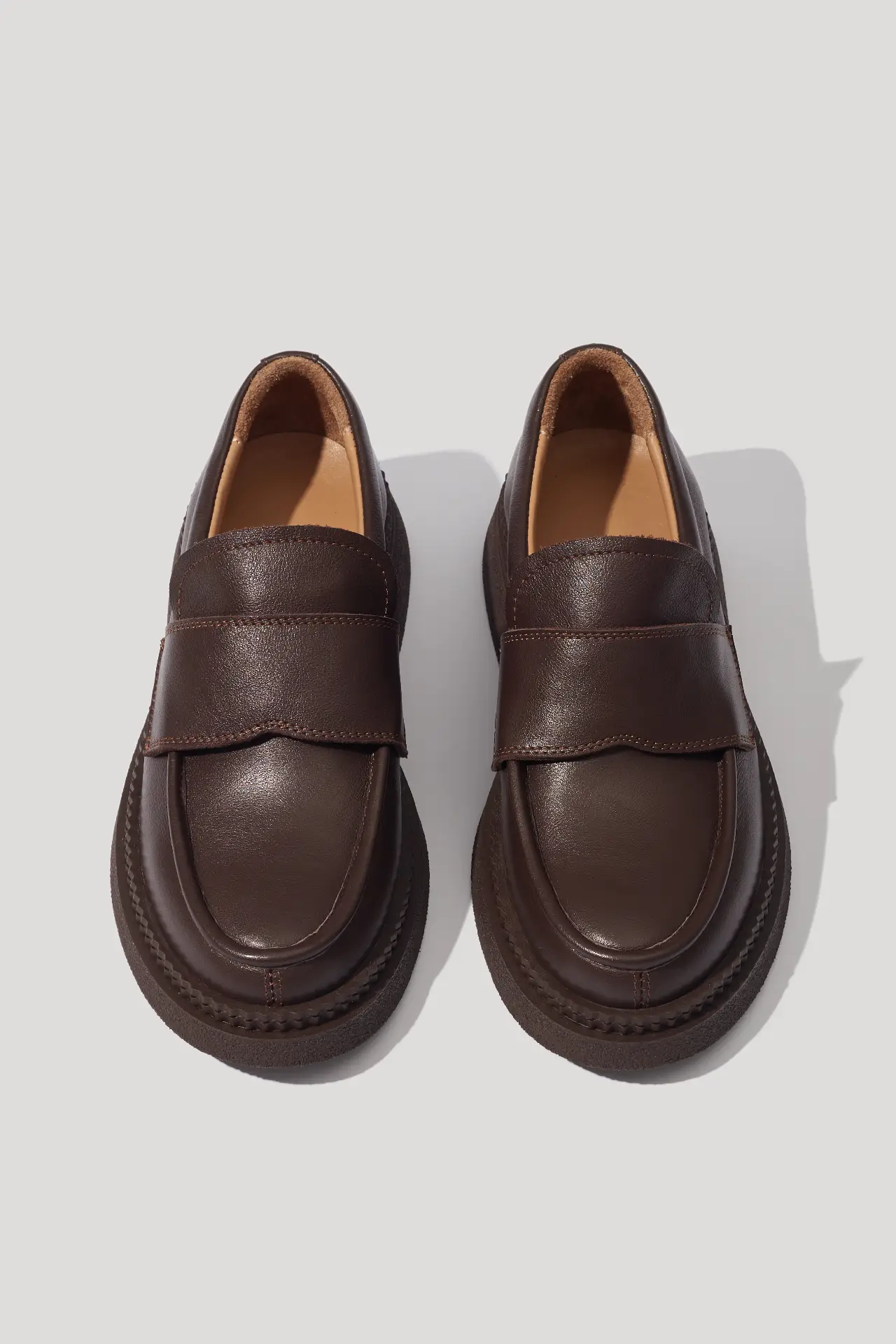 Лофери класичні шоколадні шкіряні