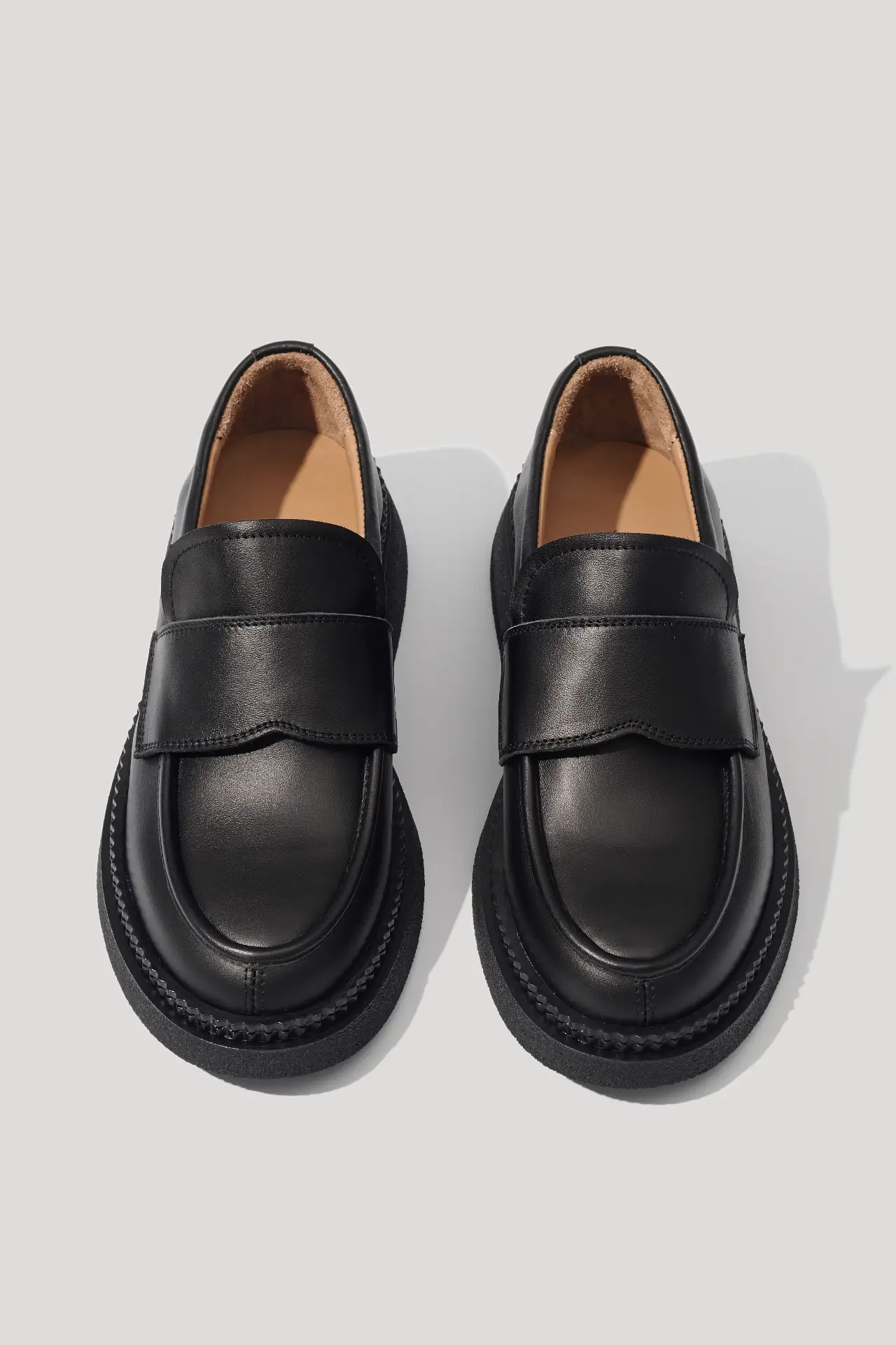 Лофери класичні чорні шкіряні