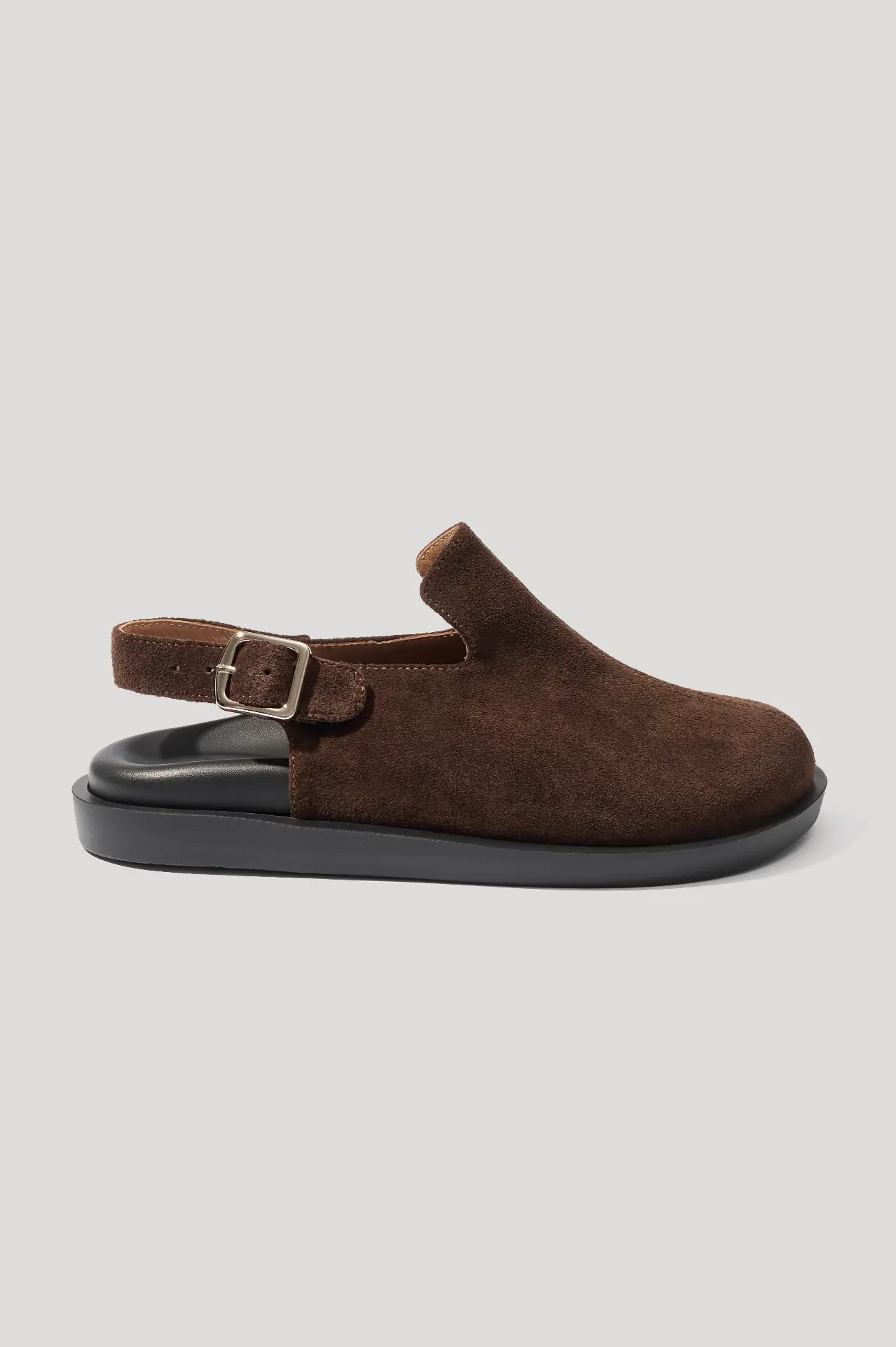 Клоги шоколадні замшеві