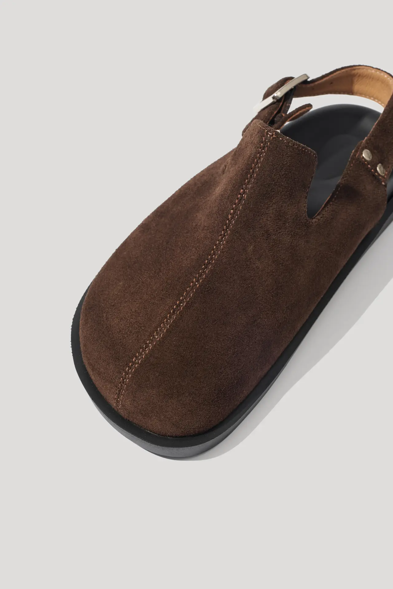 Клоги шоколадні замшеві