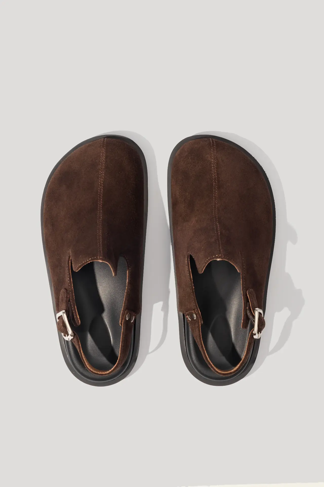 Клоги шоколадні замшеві