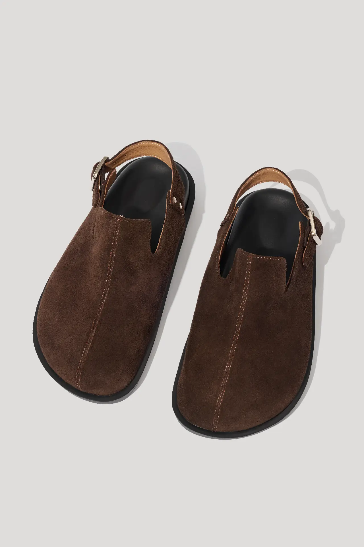 Клоги шоколадні замшеві