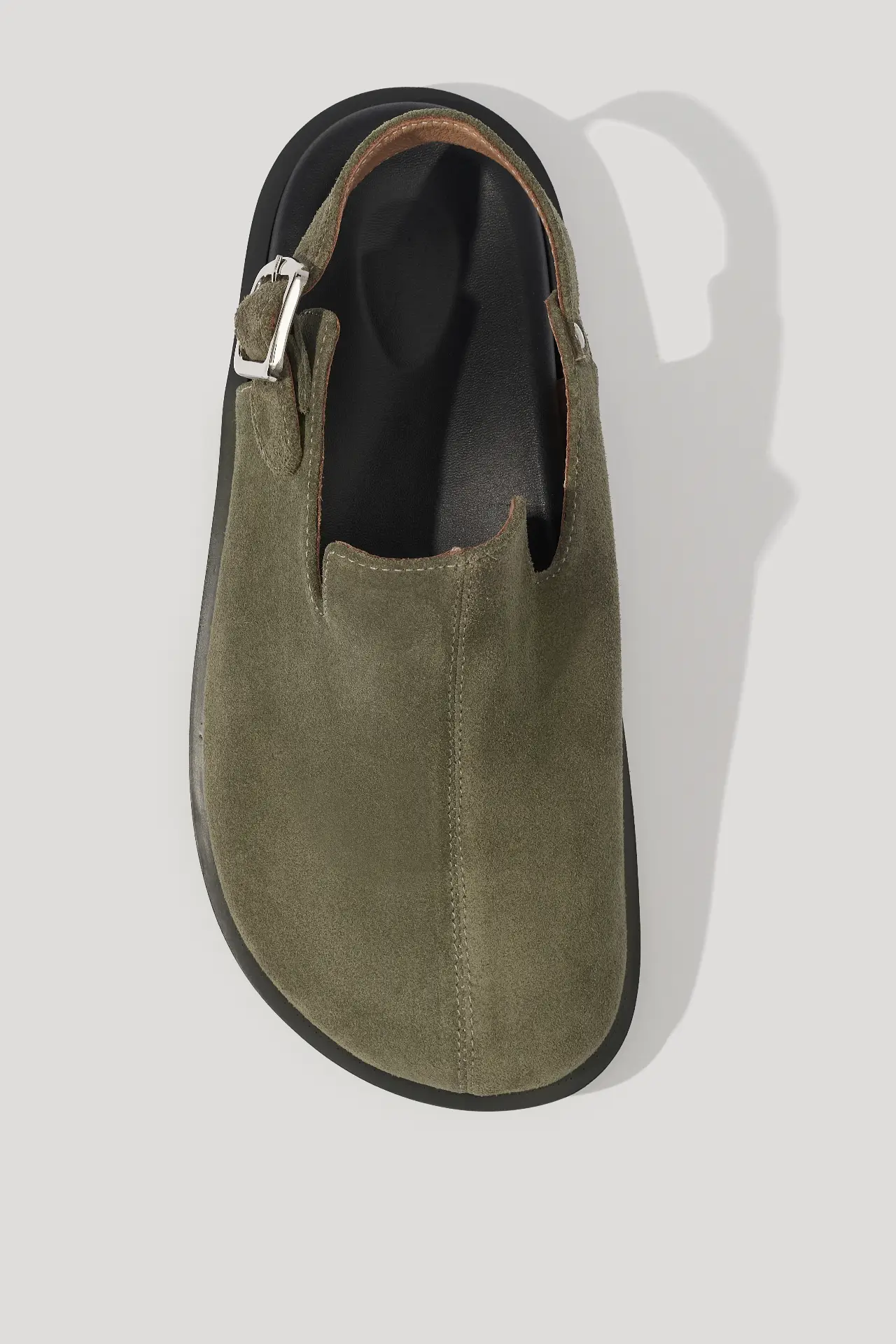 Клоги оливкові замшеві