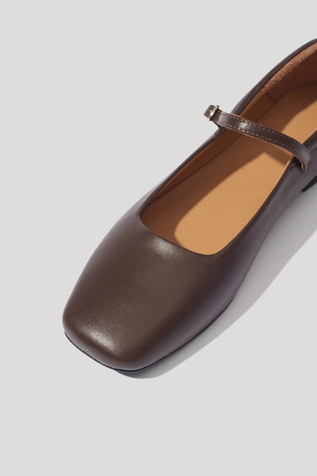Балетки шоколадні шкіряні Mary Jane