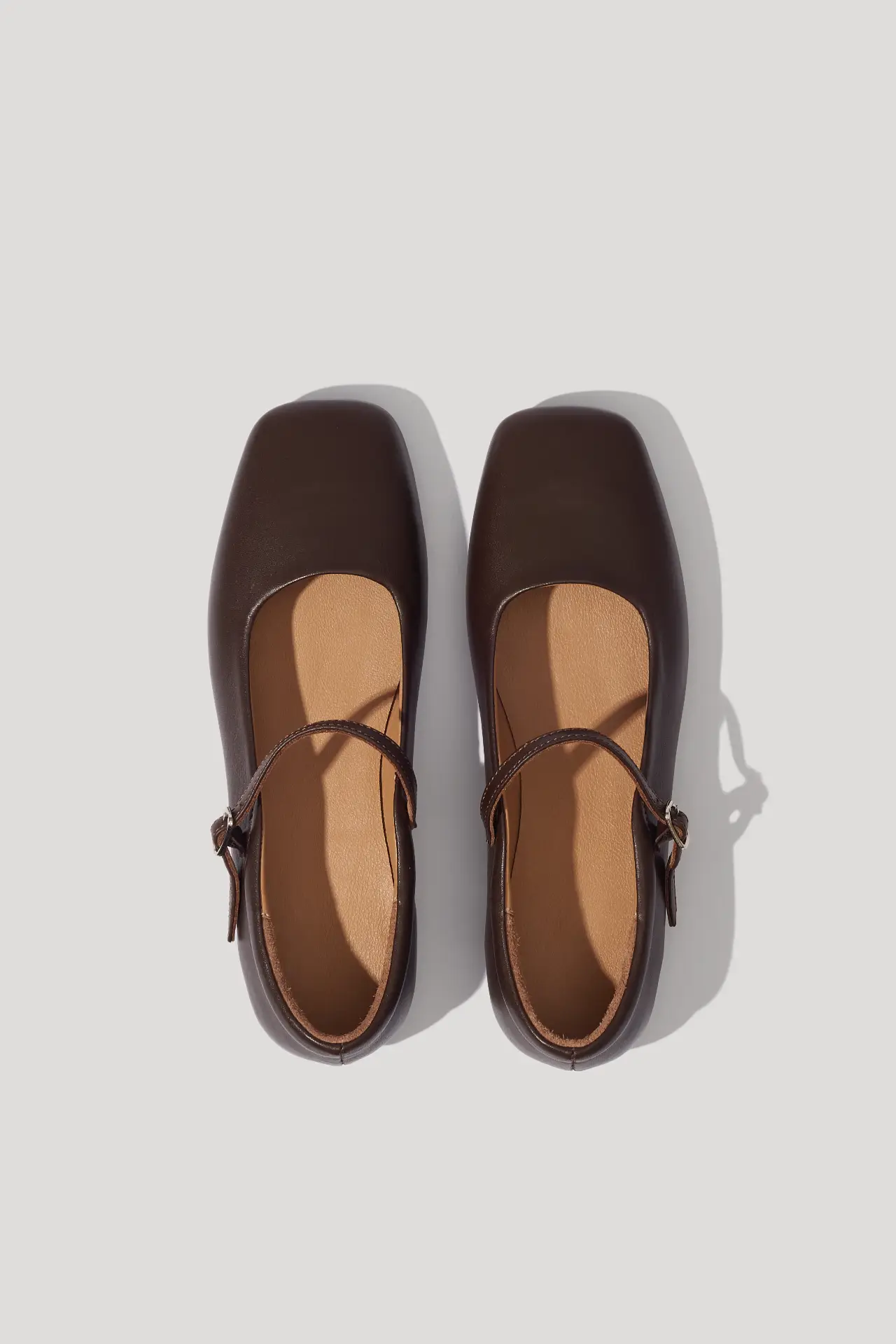 Балетки шоколадні шкіряні Mary Jane