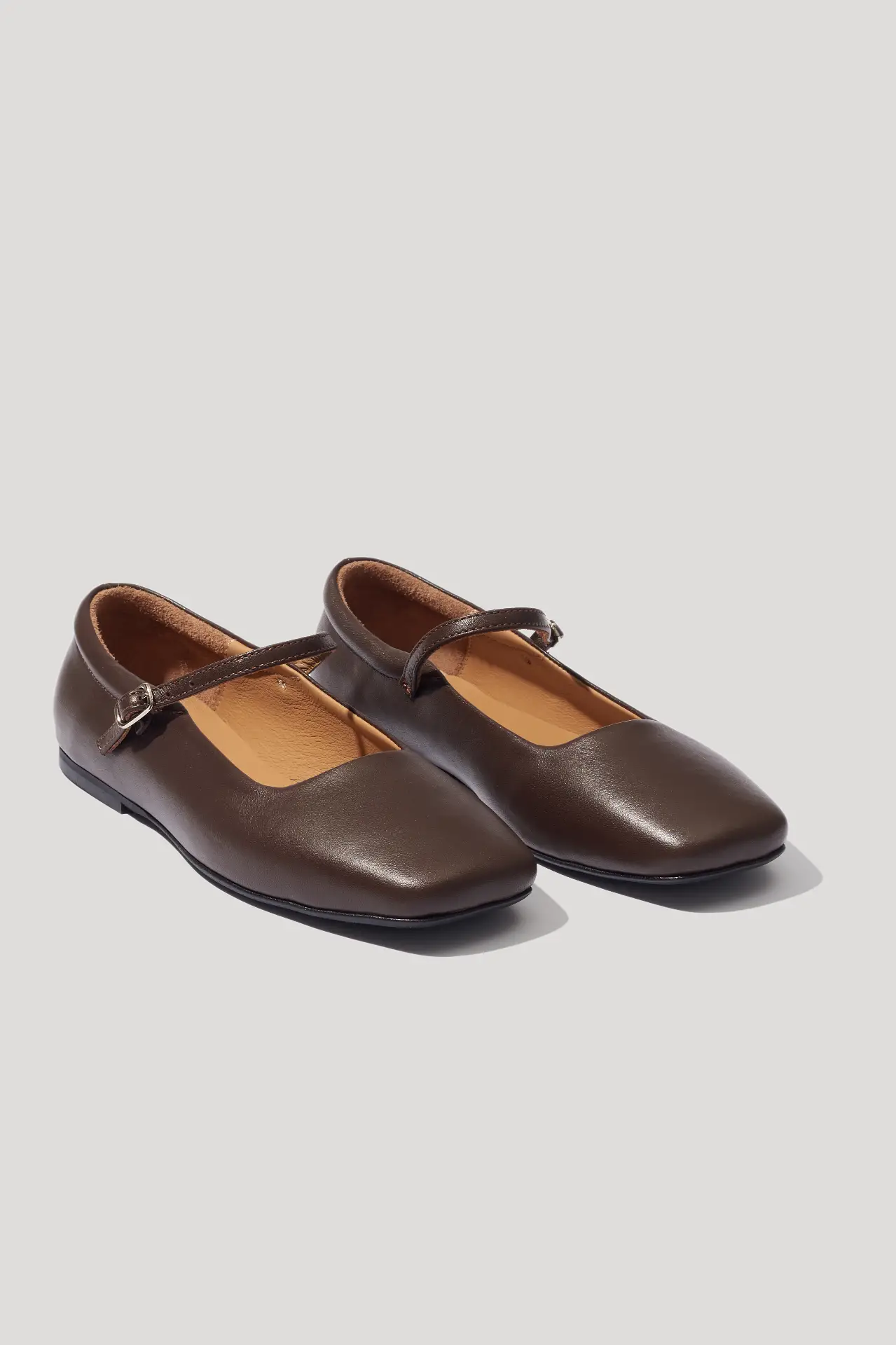 Балетки шоколадні шкіряні Mary Jane