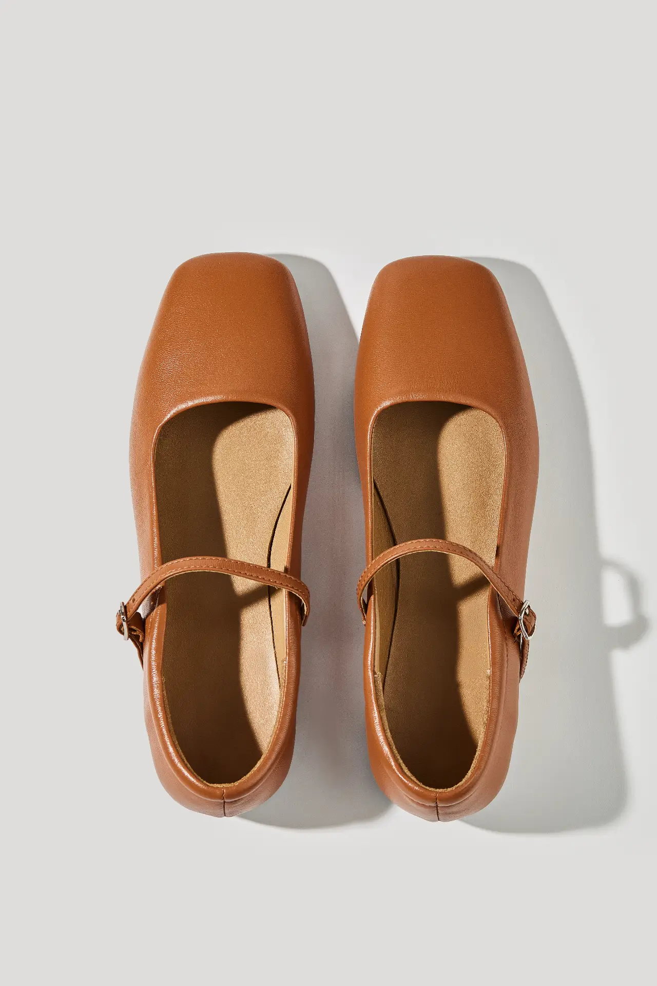 Балетки карамельні шкіряні Mary Jane