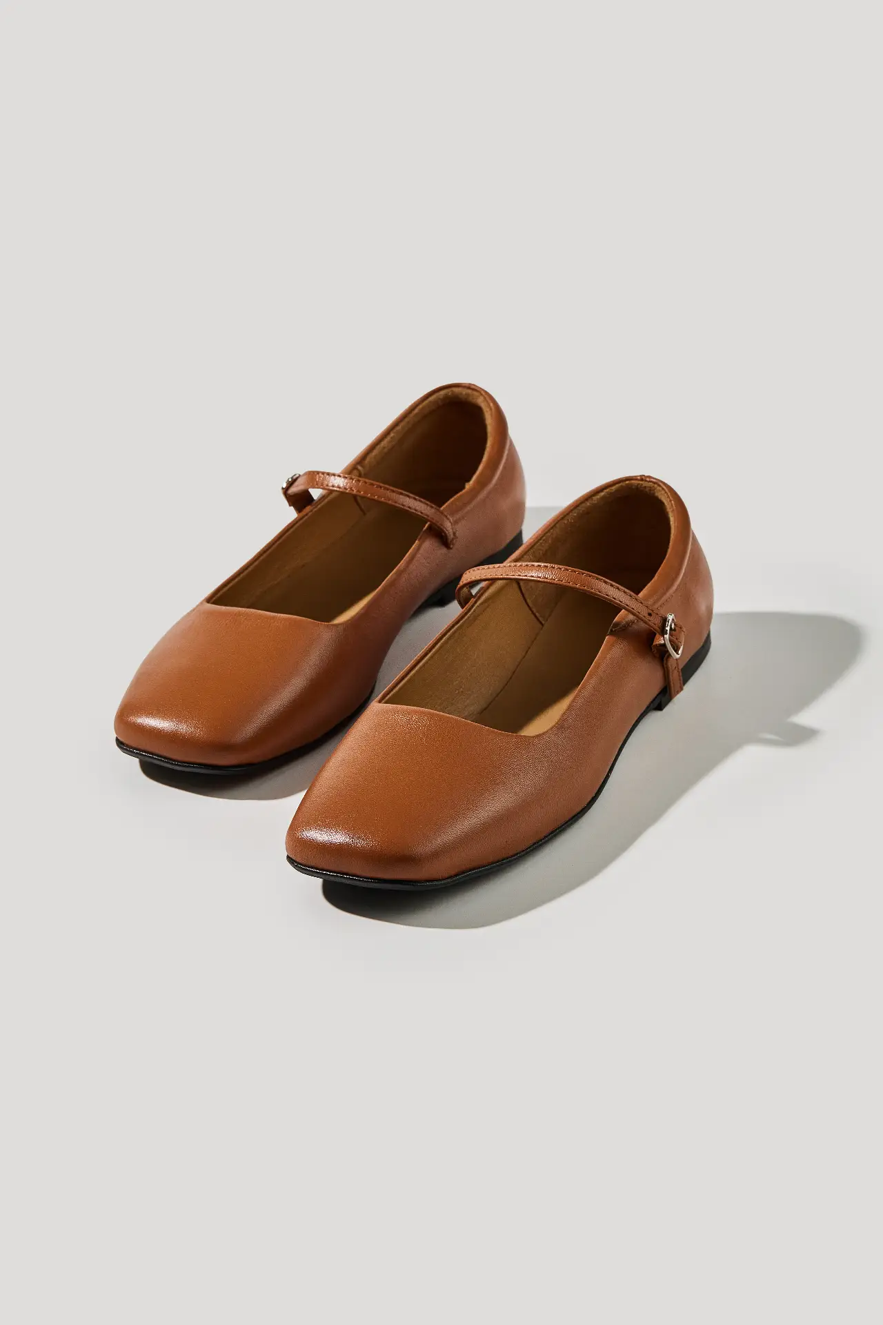 Балетки карамельні шкіряні Mary Jane