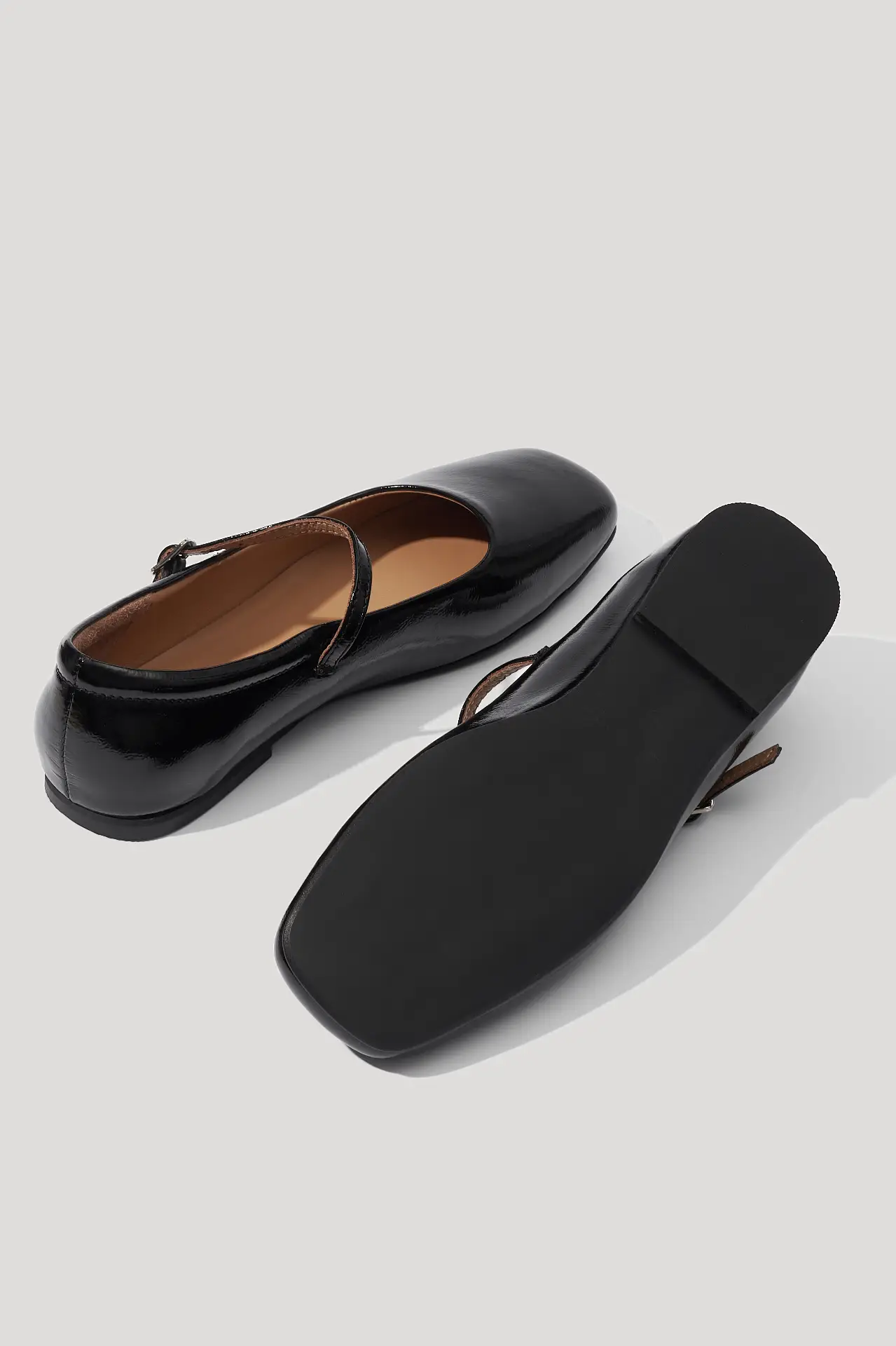 Балетки чорні шкіряні наплак Mary Jane