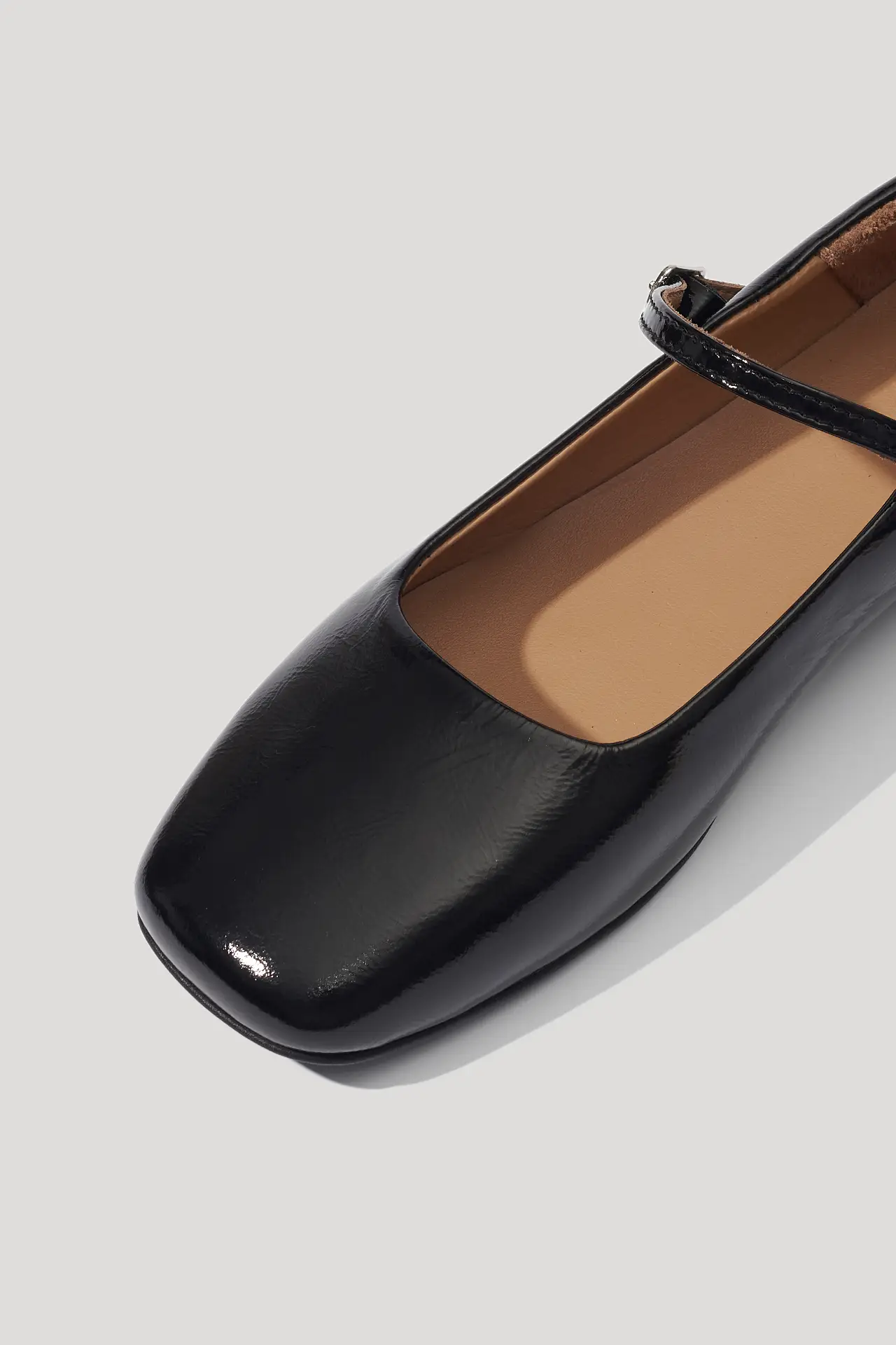 Балетки чорні шкіряні наплак Mary Jane