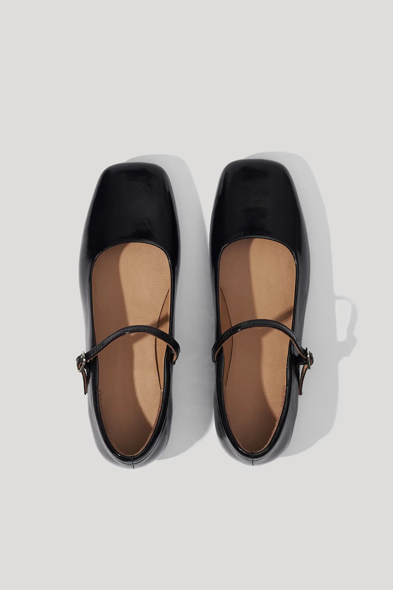 Балетки чорні шкіряні наплак Mary Jane