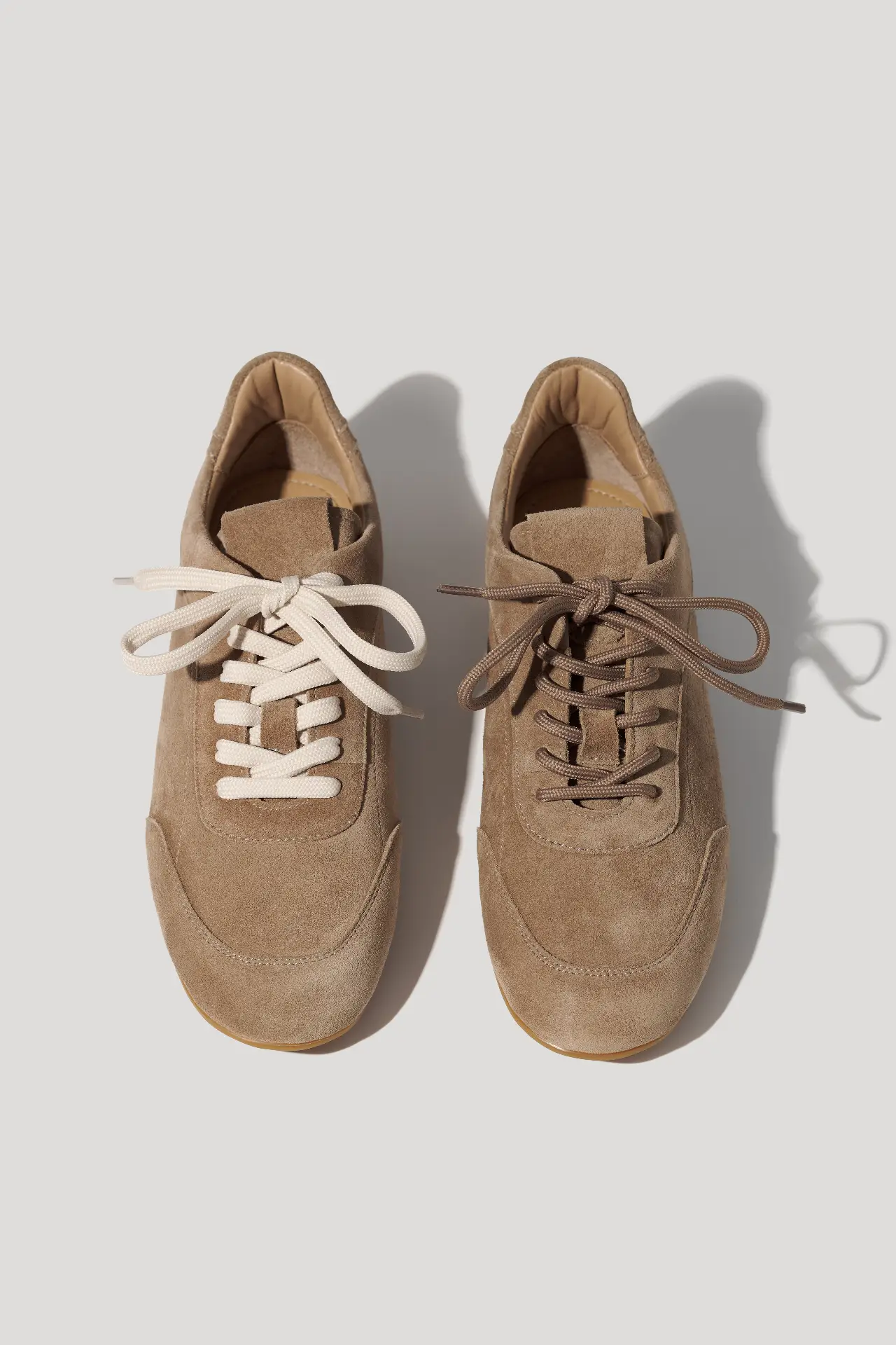 Кеди горіхові замшеві на низькій підошві