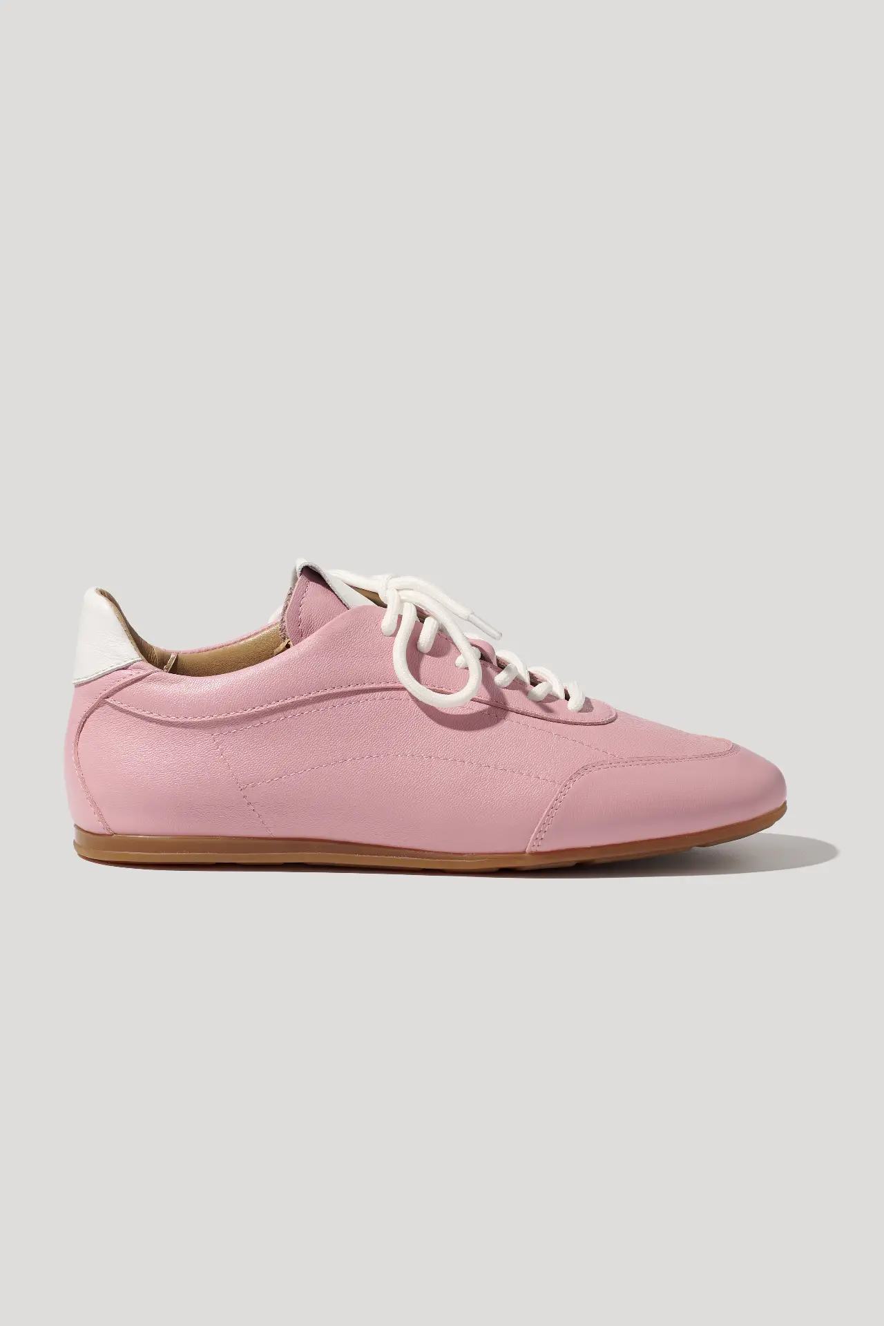 Кеди рожеві шкіряні на низькій підошві