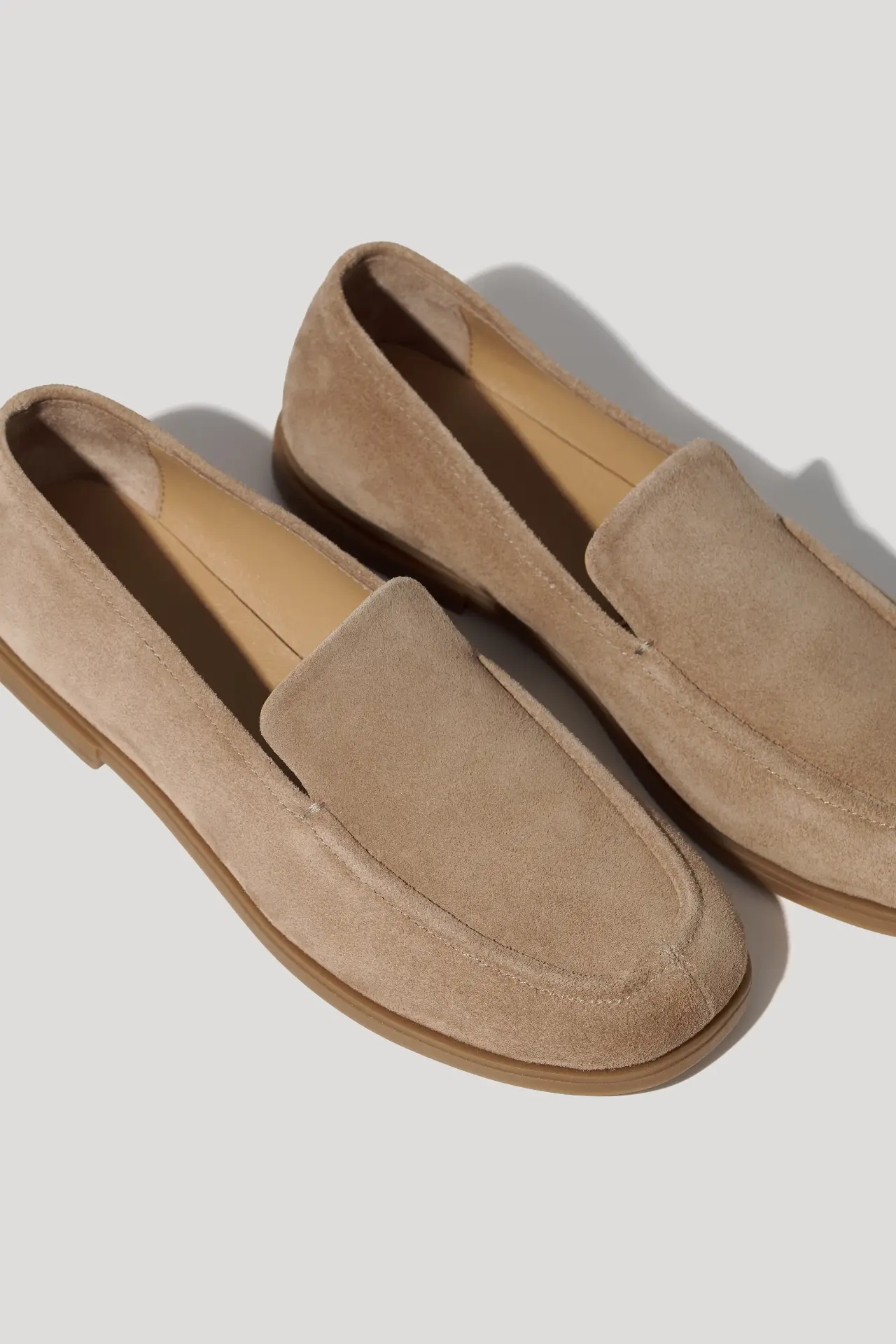 Лофери горіхові замшеві із квадратним мисом