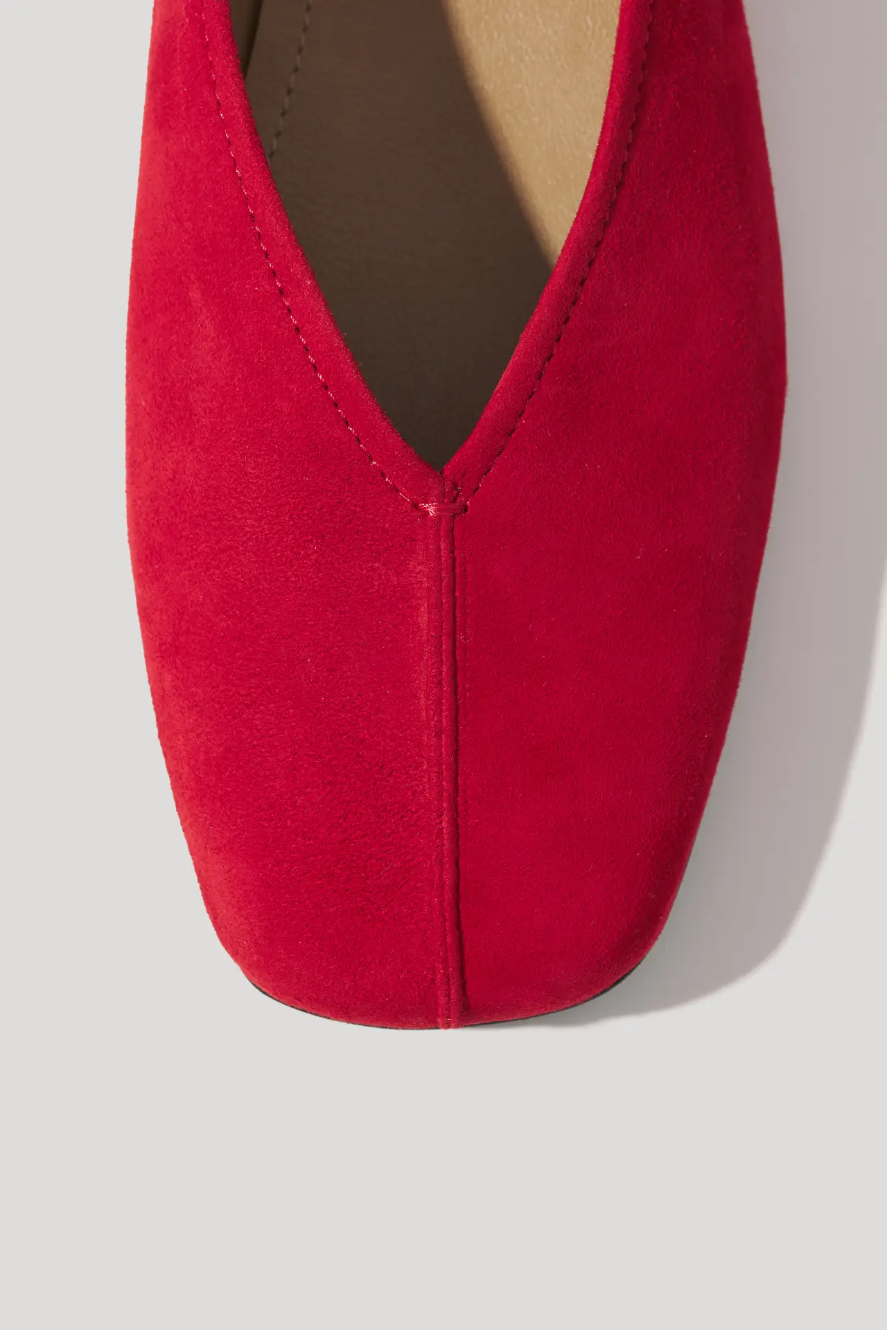 Балетки червоні велюрові із зав'язками