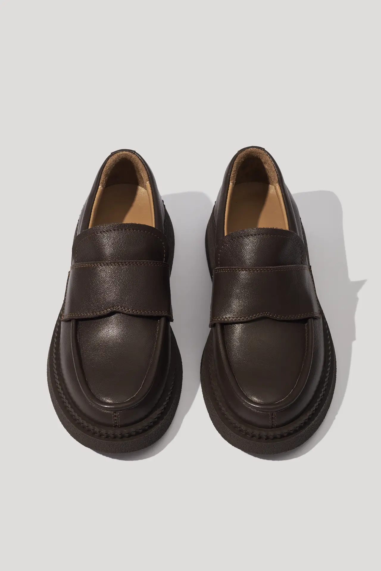 Лофери класичні шоколадні шкіряні