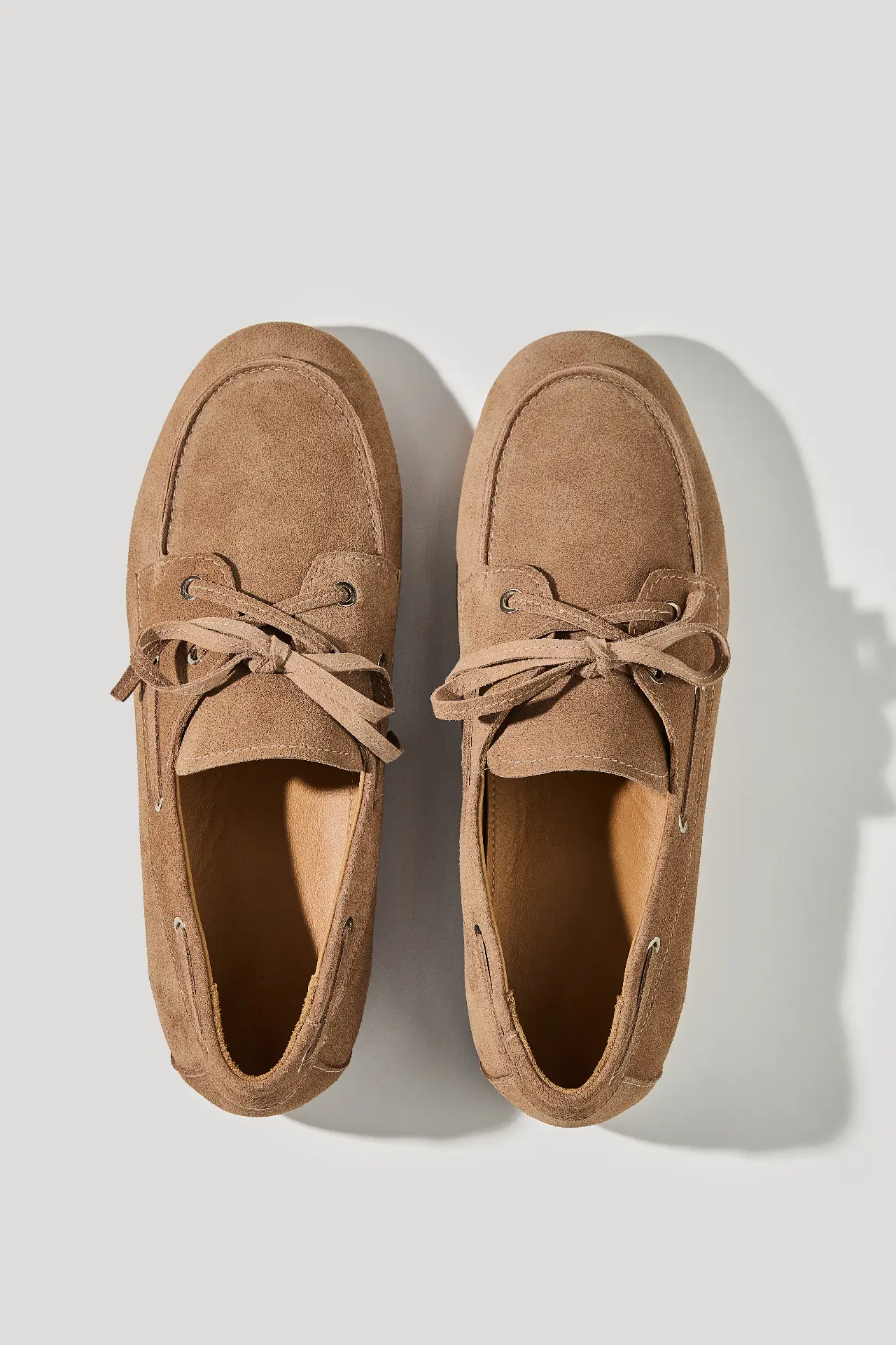 Walnut suede boat shoes