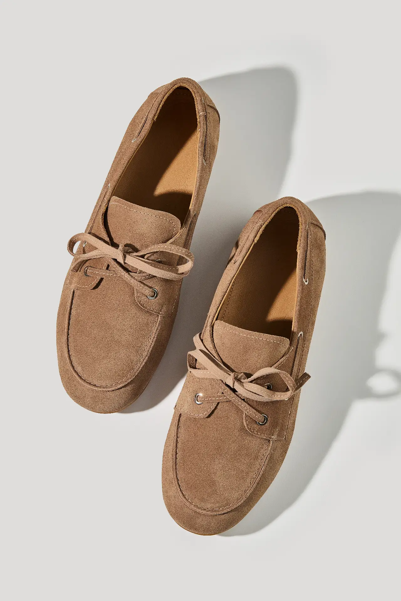 Walnut suede boat shoes