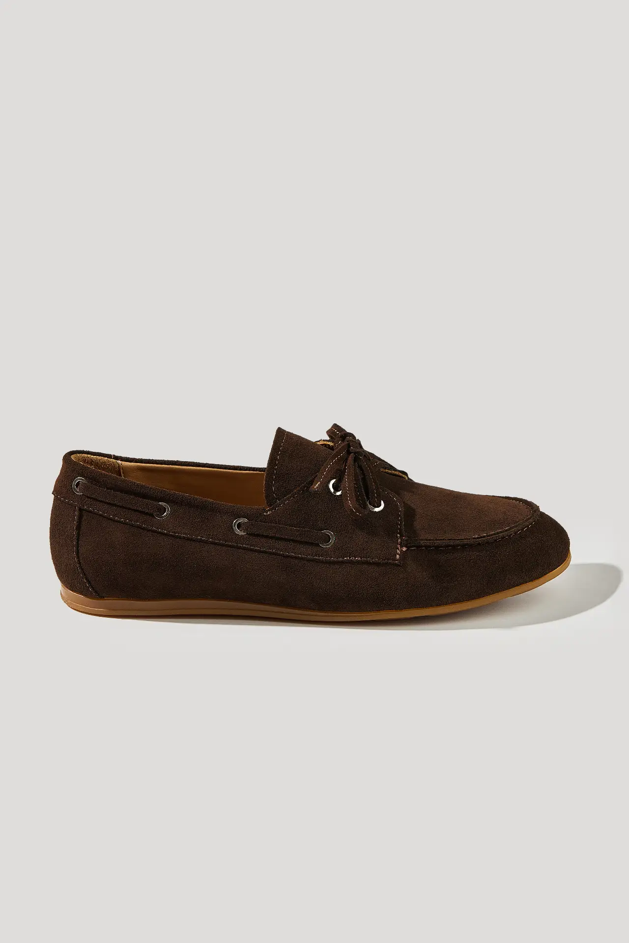 Chocolate suede boat shoes