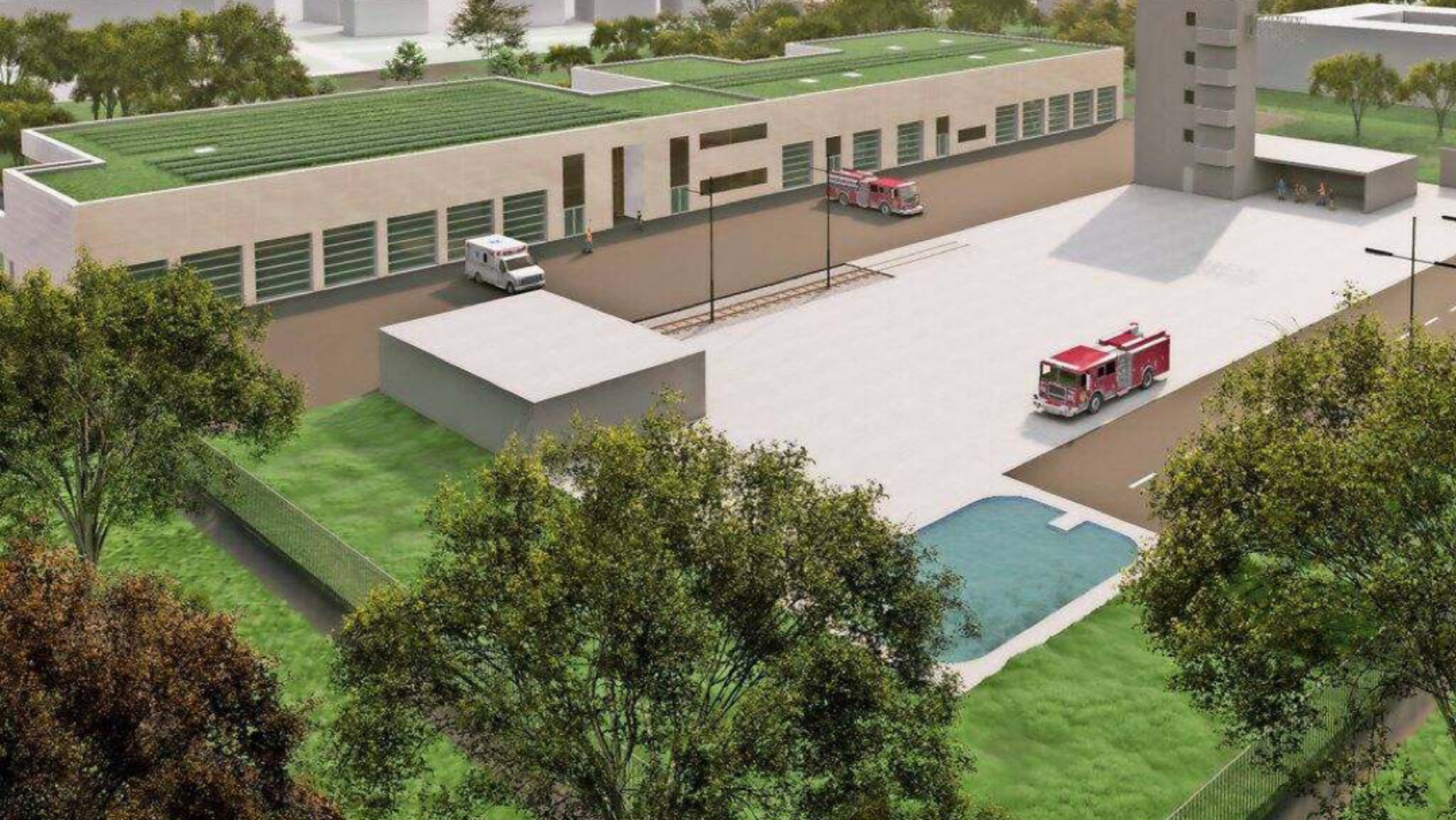 Neubau Nebengebäude Freiwillige Feuerwehr Rathenow – Projektvisual