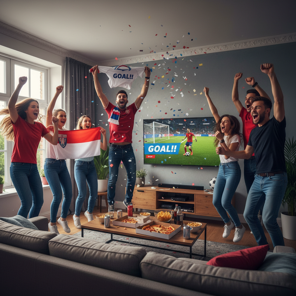 Fans celebrating soccer