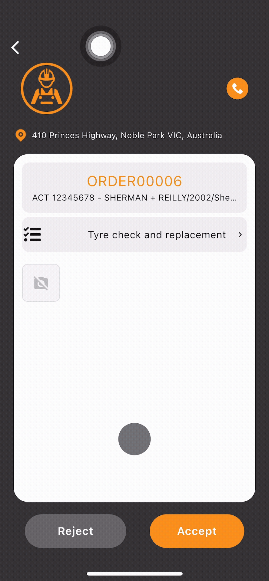 Accept and Reject buttons