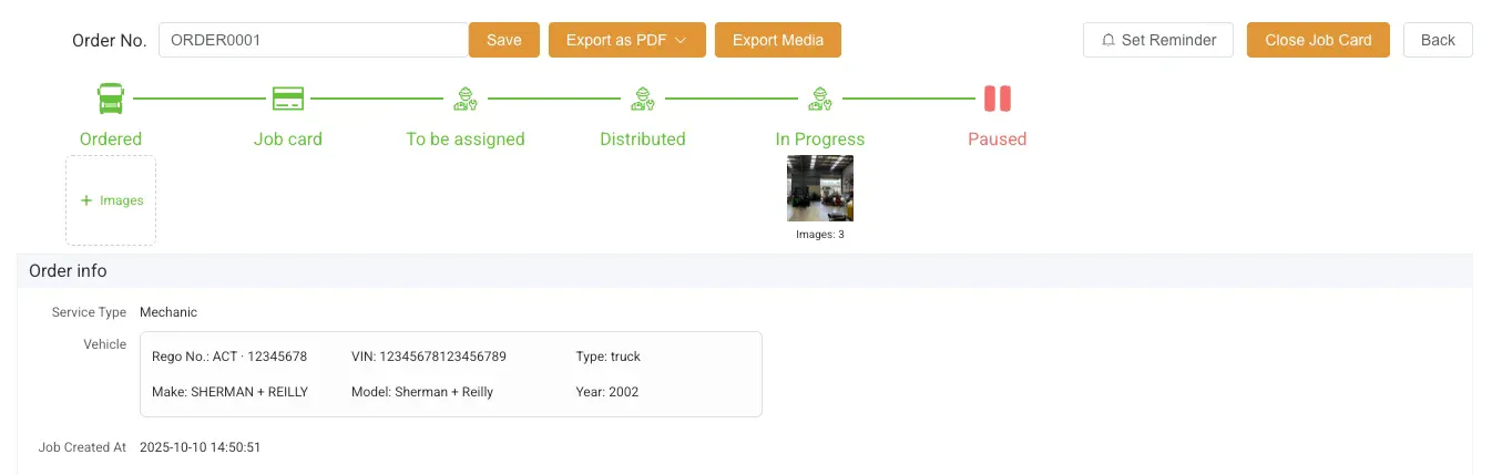 Paused job card indicator
