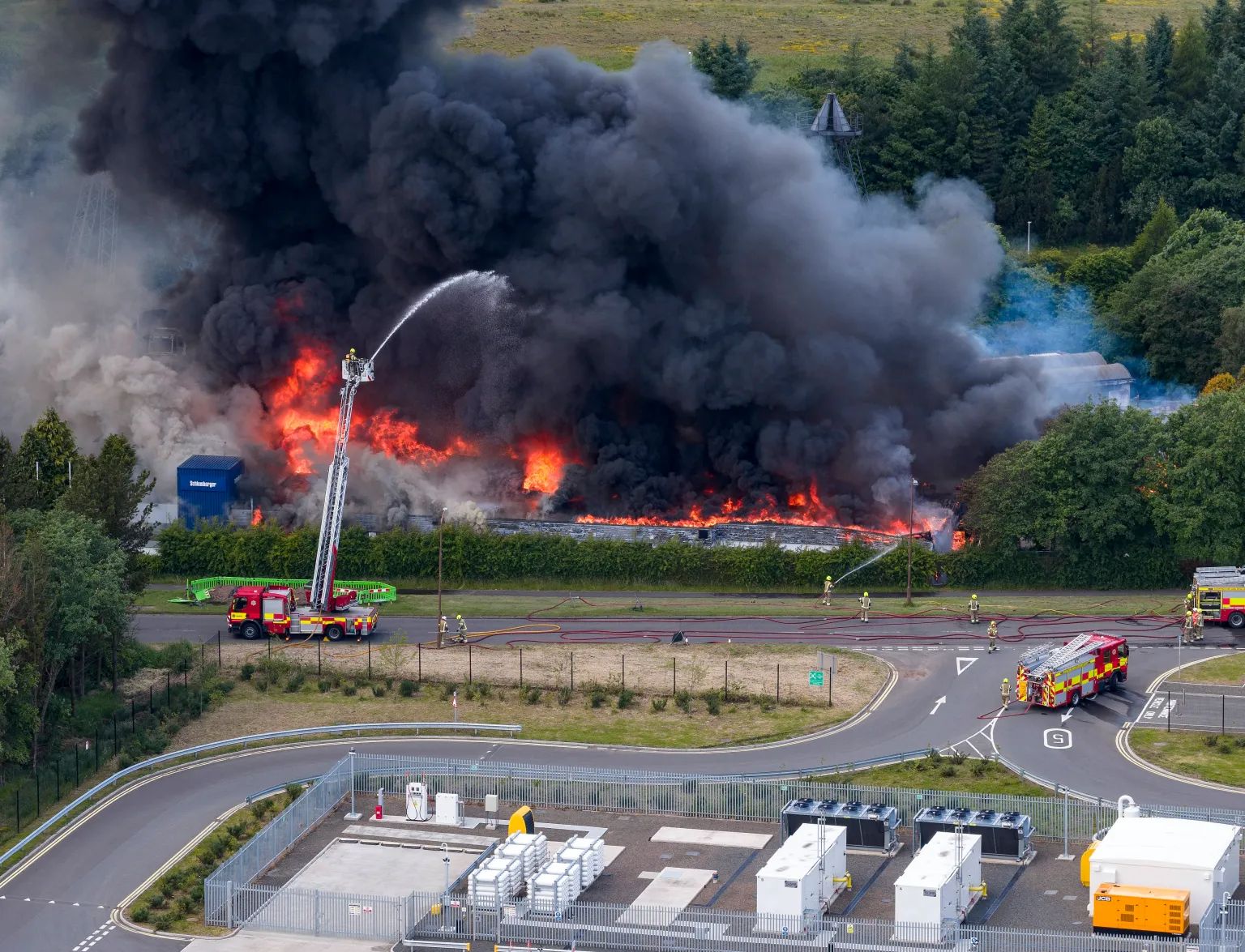 Industrial Estate Fire in Livingston, Scotland