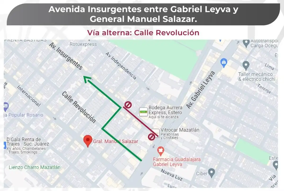 ¡Atención! Cierran tramo de Avenida Insurgentes, por inicio de obras