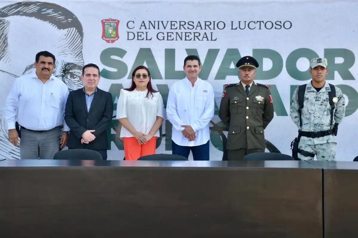 Armando Camacho encabeza acto cívico para conmemorar el 100 aniversario luctuoso del General Salvador Alvarado