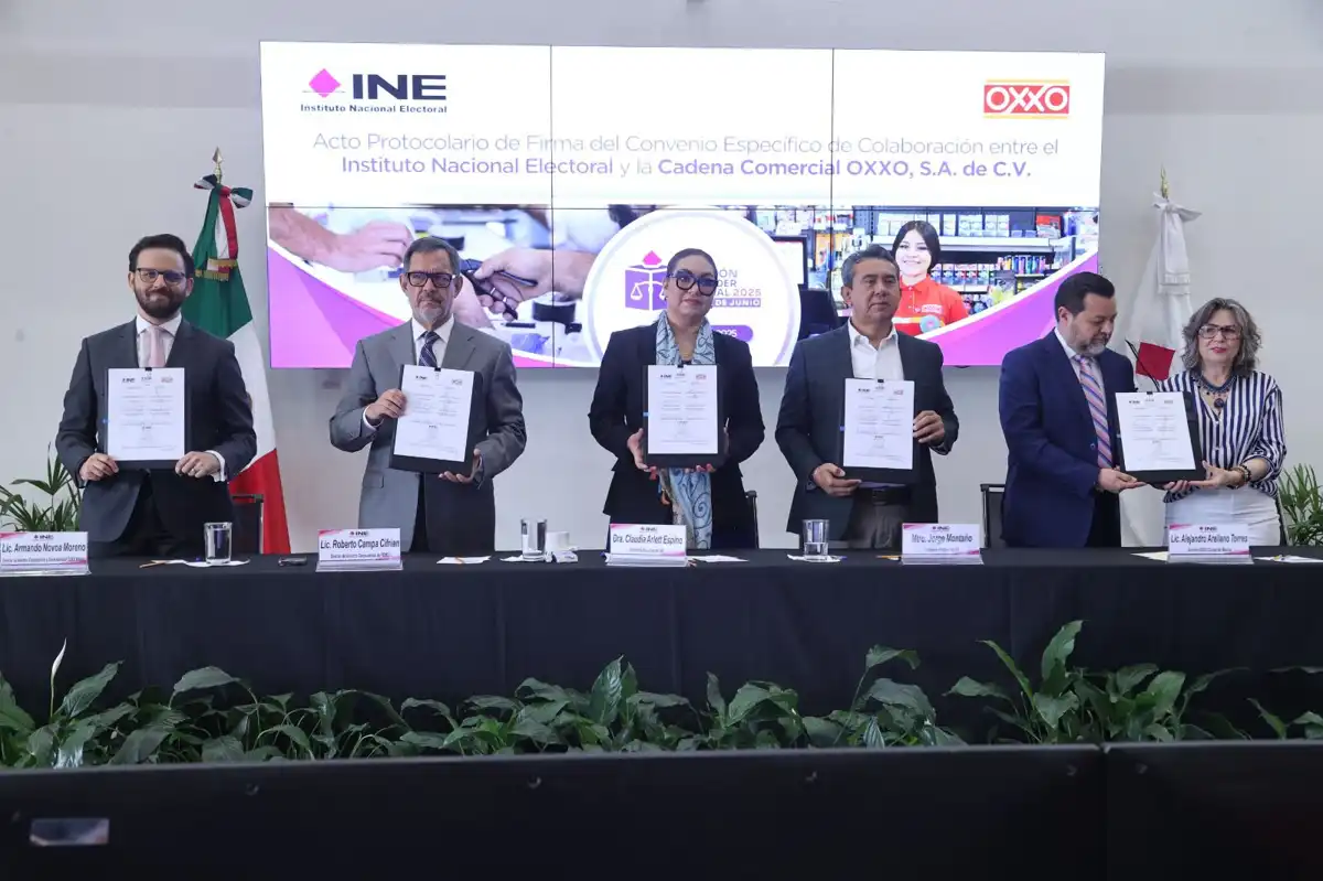 INE y OXXO se unen para promover el voto en el proceso electoral extraordinario 2024-2025