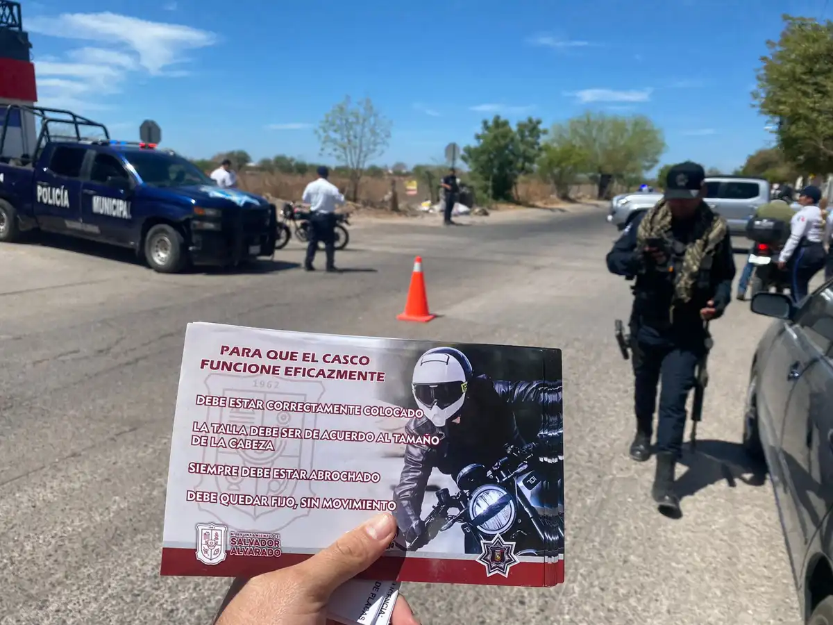 Implementan operativo para motociclistas en Guamúchil a favor de la seguridad vial