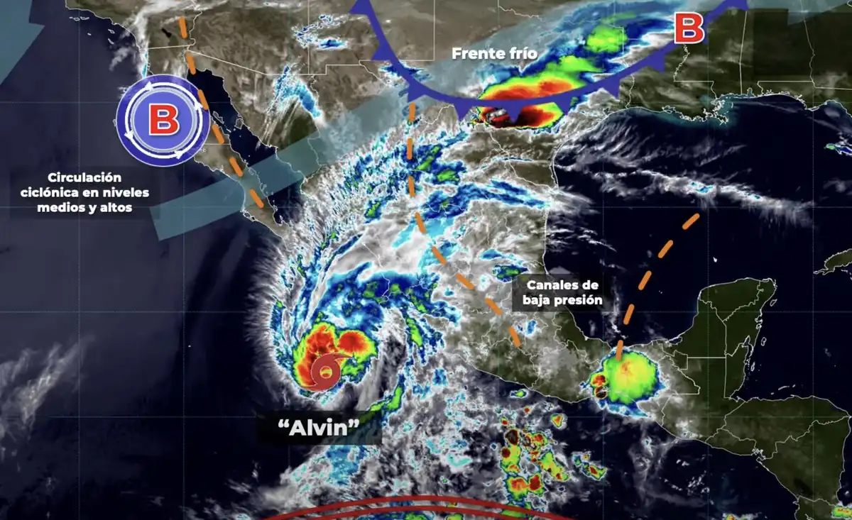 Tormenta tropical Alvin provoca intensas lluvias, vientos y oleaje en el Pacífico mexicano