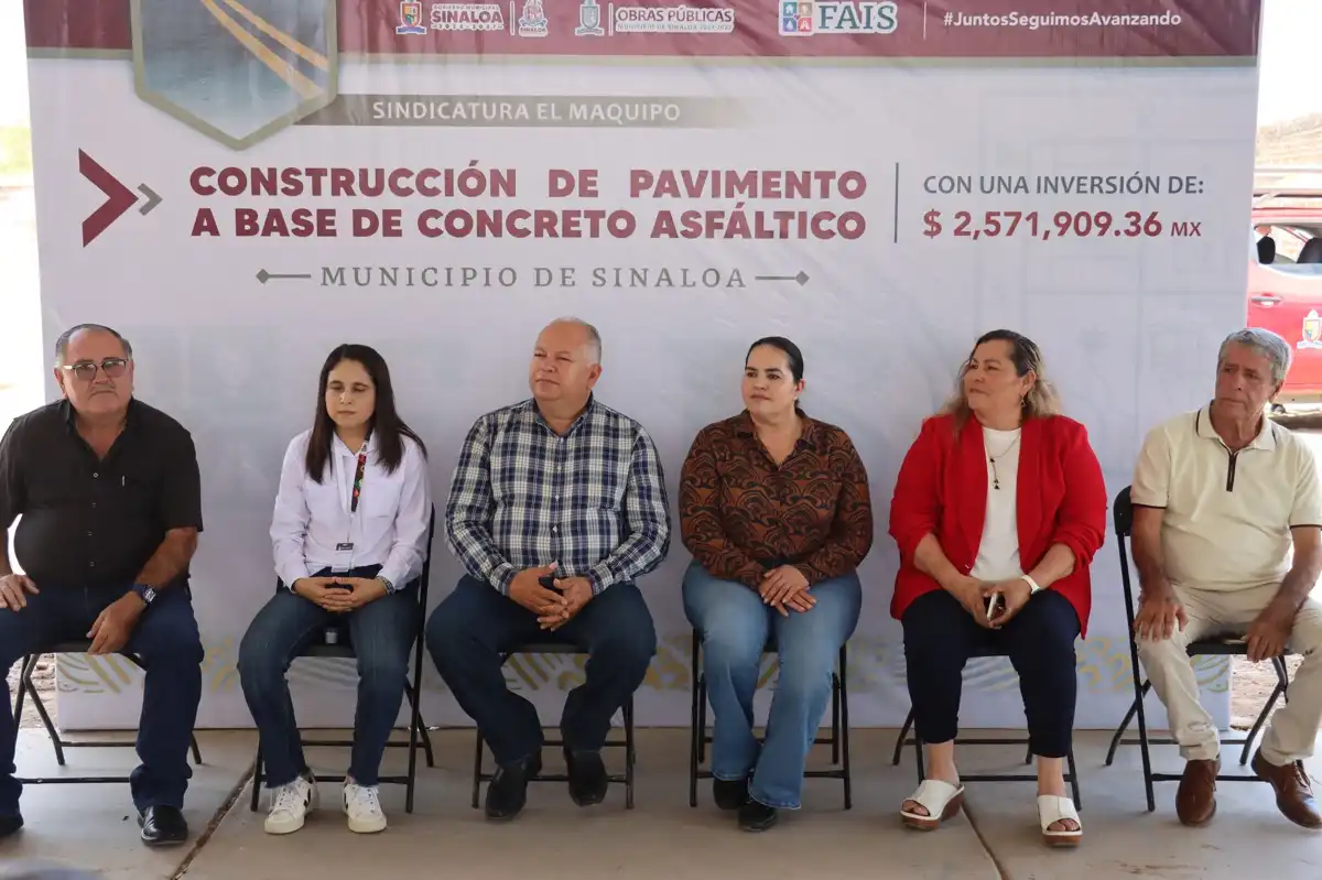 Inauguran pavimentación en Maquipo y anuncia nuevas obras para Sinaloa de Leyva