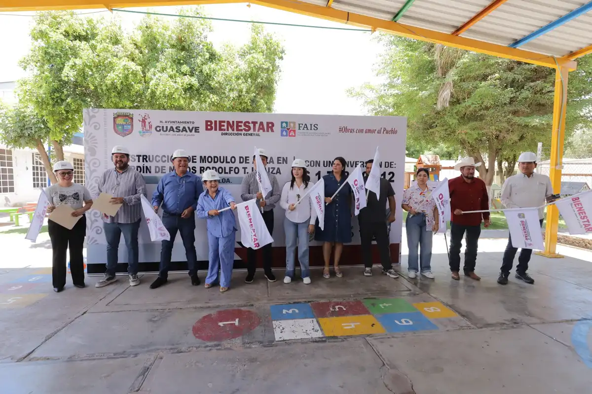 Inician construcción de aula en Jardín de Niños Rodolfo T. Loaiza en Guasave con inversión de 1.3 millones