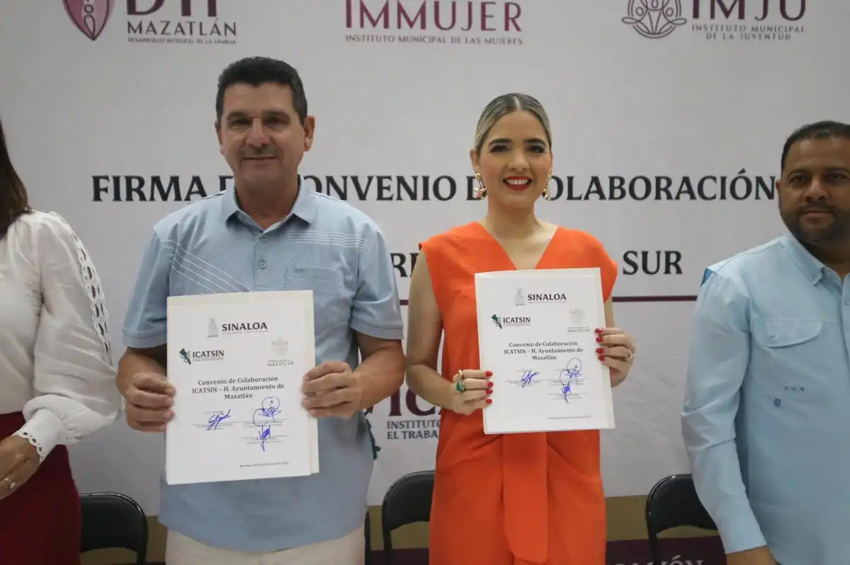Gobierno de Mazatlán firma convenio con ICATSIN para impulsar capacitación y desarrollo social