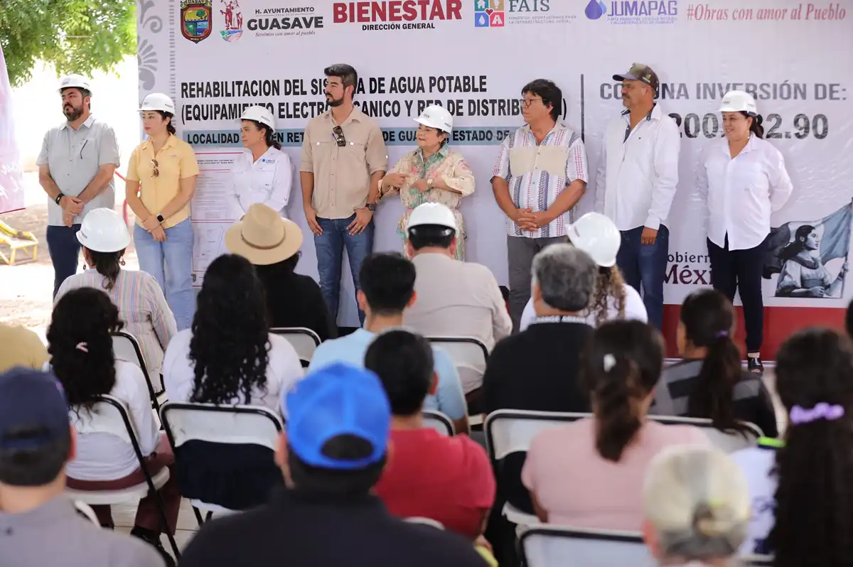 Invierten 1.2 millones de pesos en rehabilitación del sistema de agua potable en Buen Retiro, Guasave