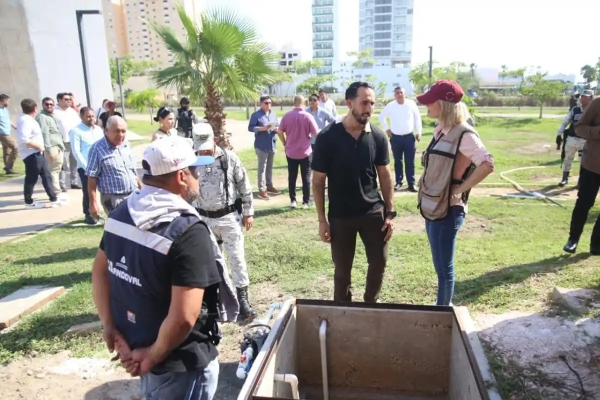 Estrella Palacios supervisa renovación del Parque Central para promover la paz en Mazatlán