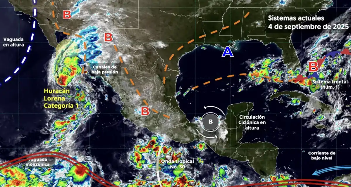 Tormenta tropical Lorena provoca lluvias torrenciales y fuertes vientos en Baja California Sur y noroeste de México