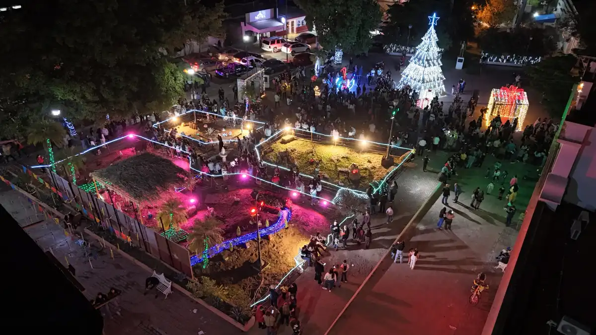 Sinaloa de Leyva inicia las fiestas decembrinas con el encendido del árbol navideño 2025